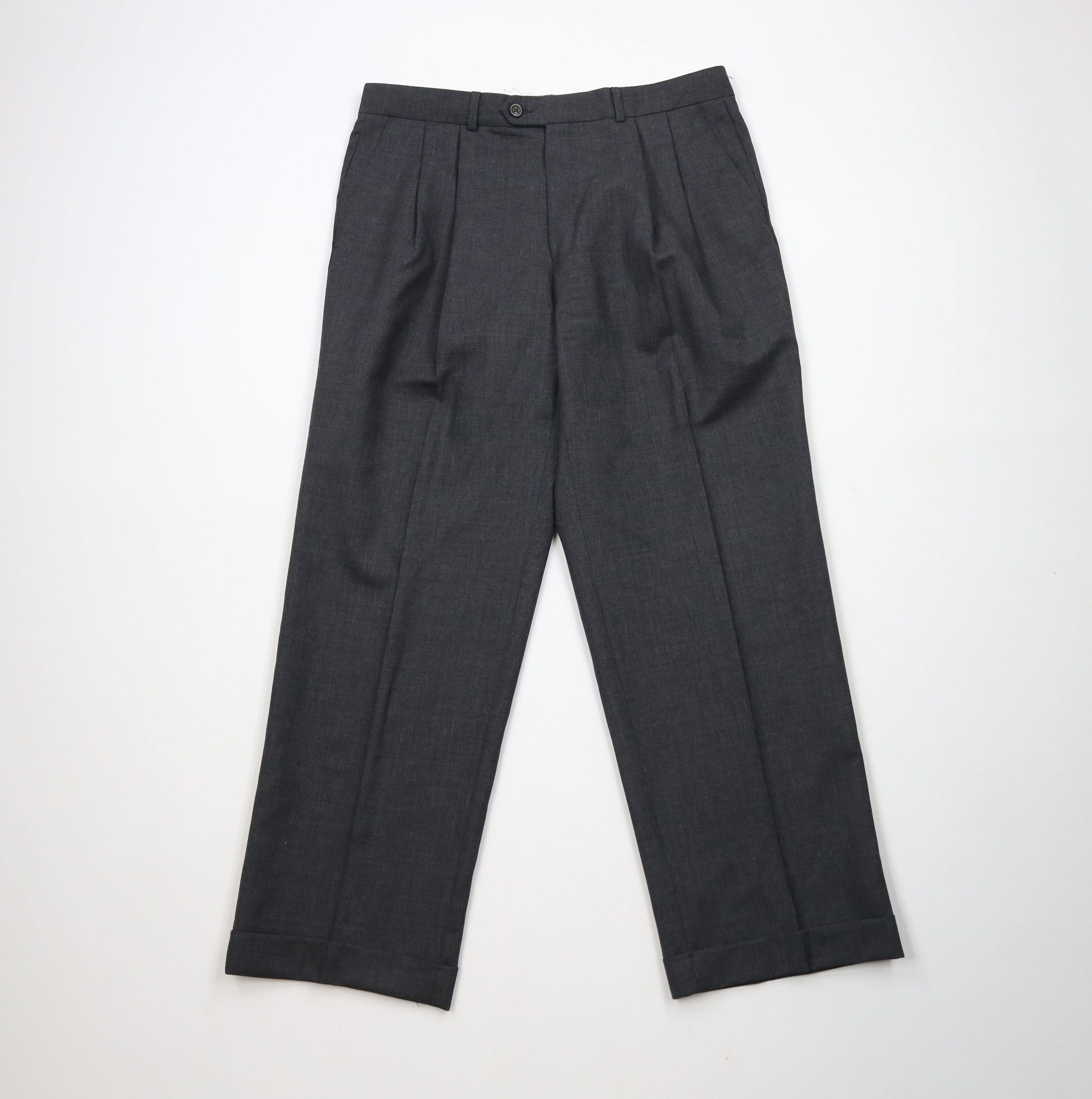 Ralph Lauren × Vintage Vintage Ralph Lauren Cuffed Wide Leg Chino Pants Gray Size US 34 / EU 50 - 1 Thumbnail