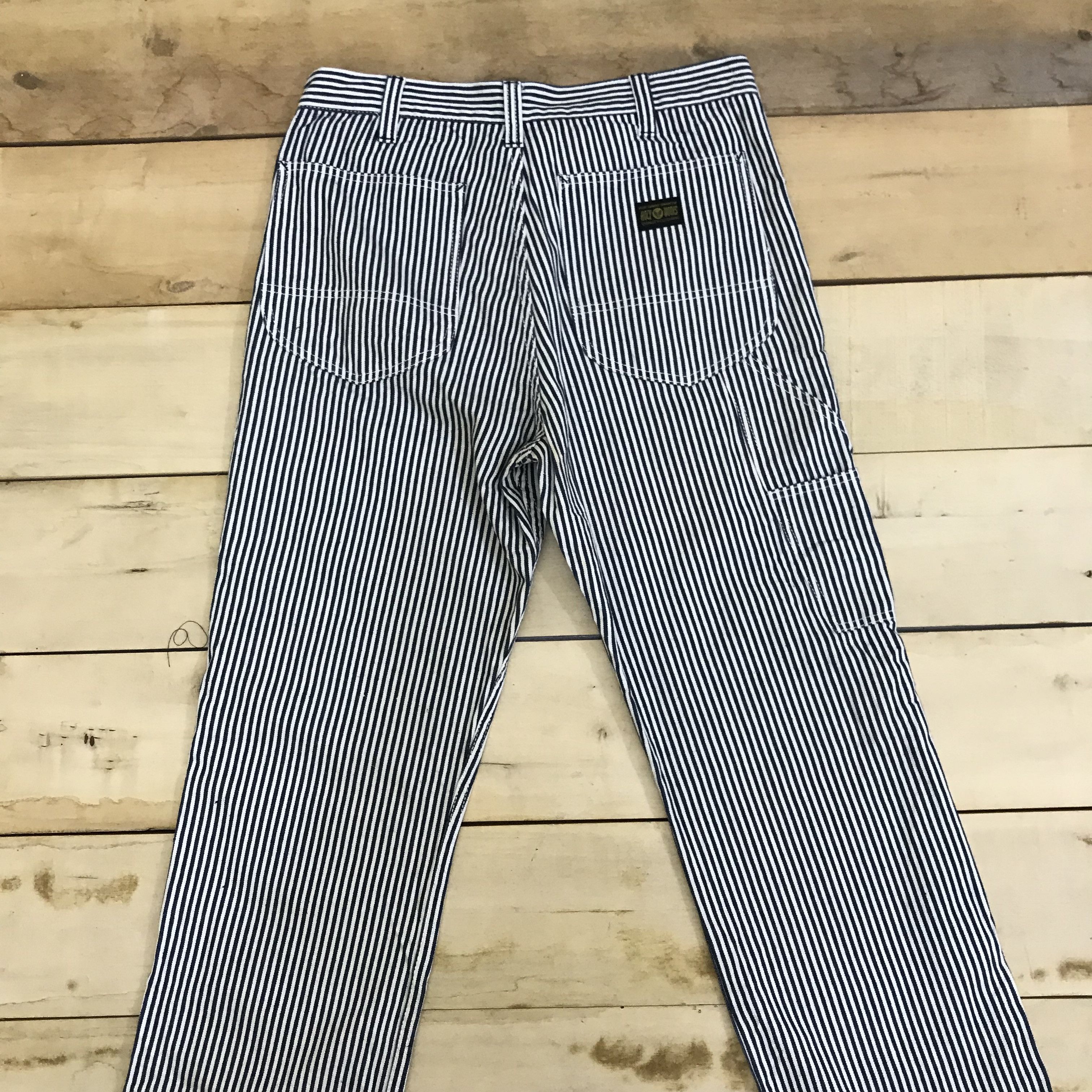 Vintage X259 VTG HOLYWORKS HICKORY STRIPED WORKWEAR BUSH PANTS Size US 32 / EU 48 - 1 Thumbnail