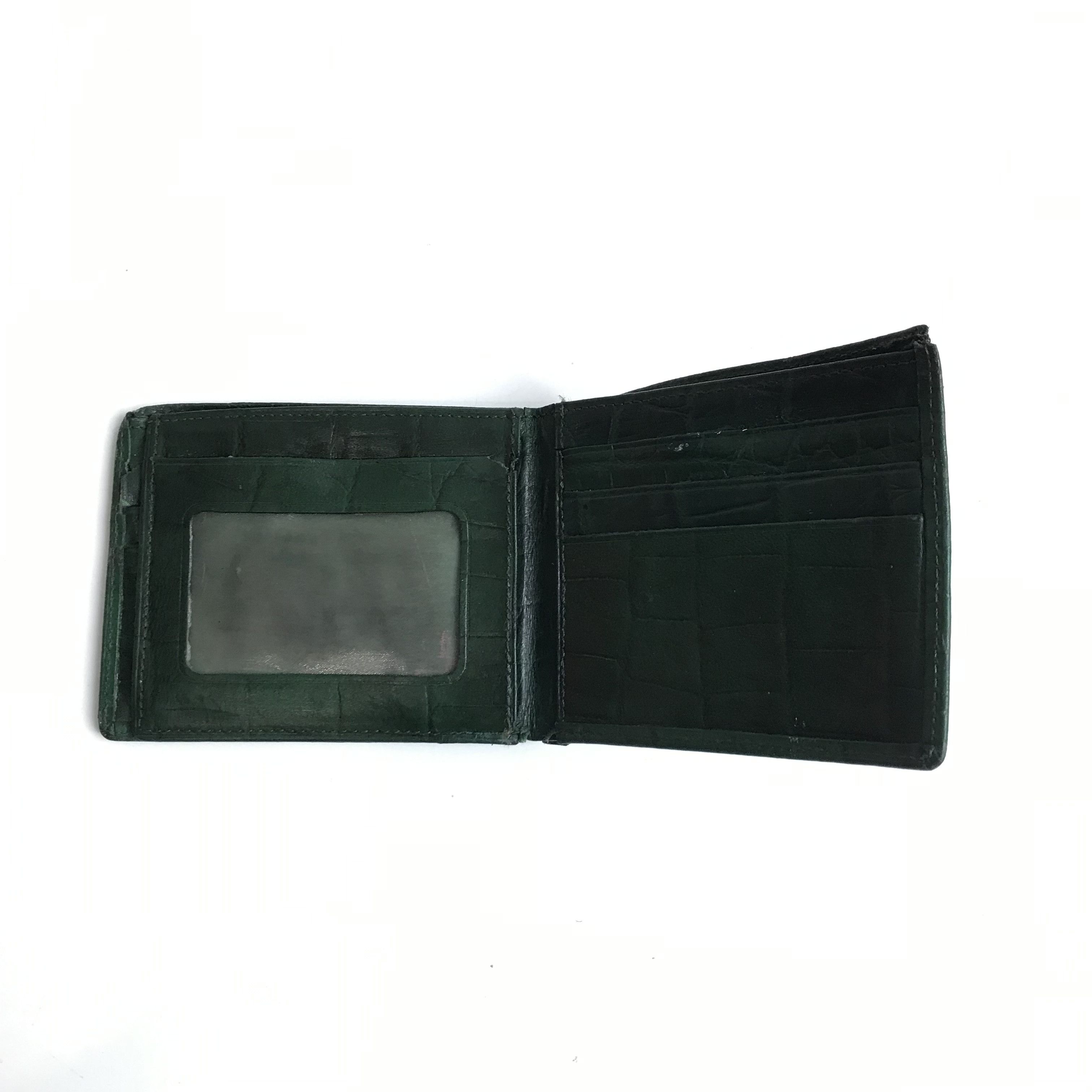 Genuine Leather × Leather × Vintage Vintage Crocodile green raw leather wallet Size ONE SIZE - 9 Thumbnail