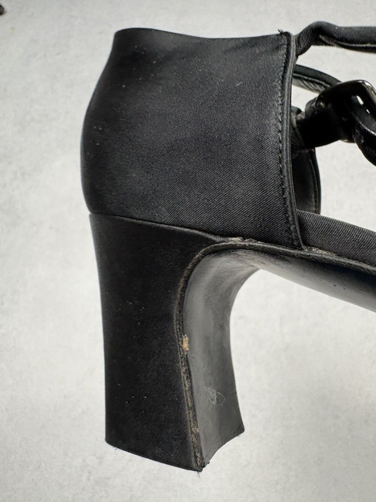 Jil Sander Jil Sander Archive Black Satin Square Toe Heels Ankle Strap Size US 9.5 / IT 39.5 - 21 Thumbnail