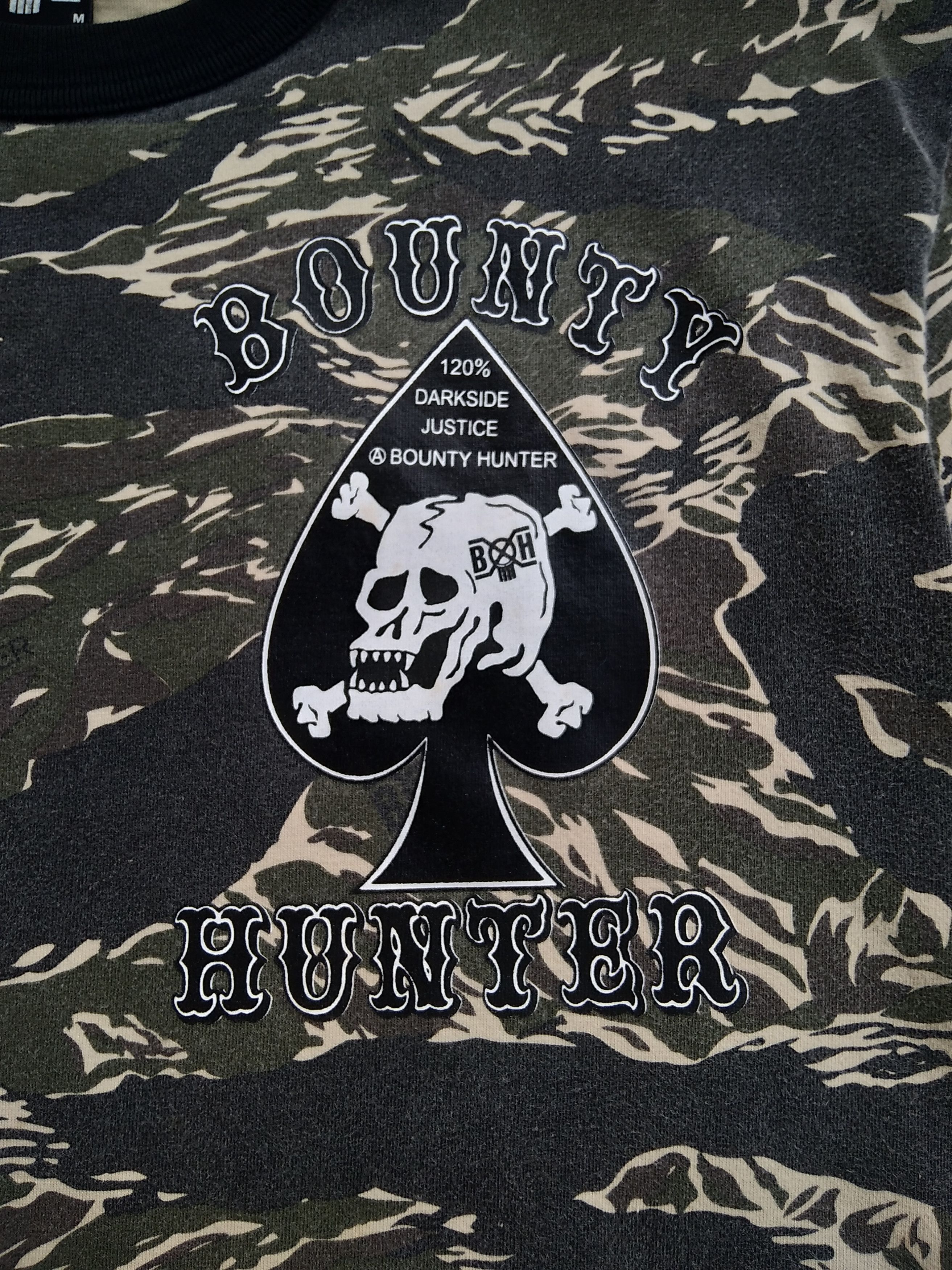 Bounty Hunter × If Six Was Nine Vtg 00s Bounty Hunter Skull Print Tiger Stripe Camo T shirt Size US M / EU 48-50 / 2 - 4 Thumbnail