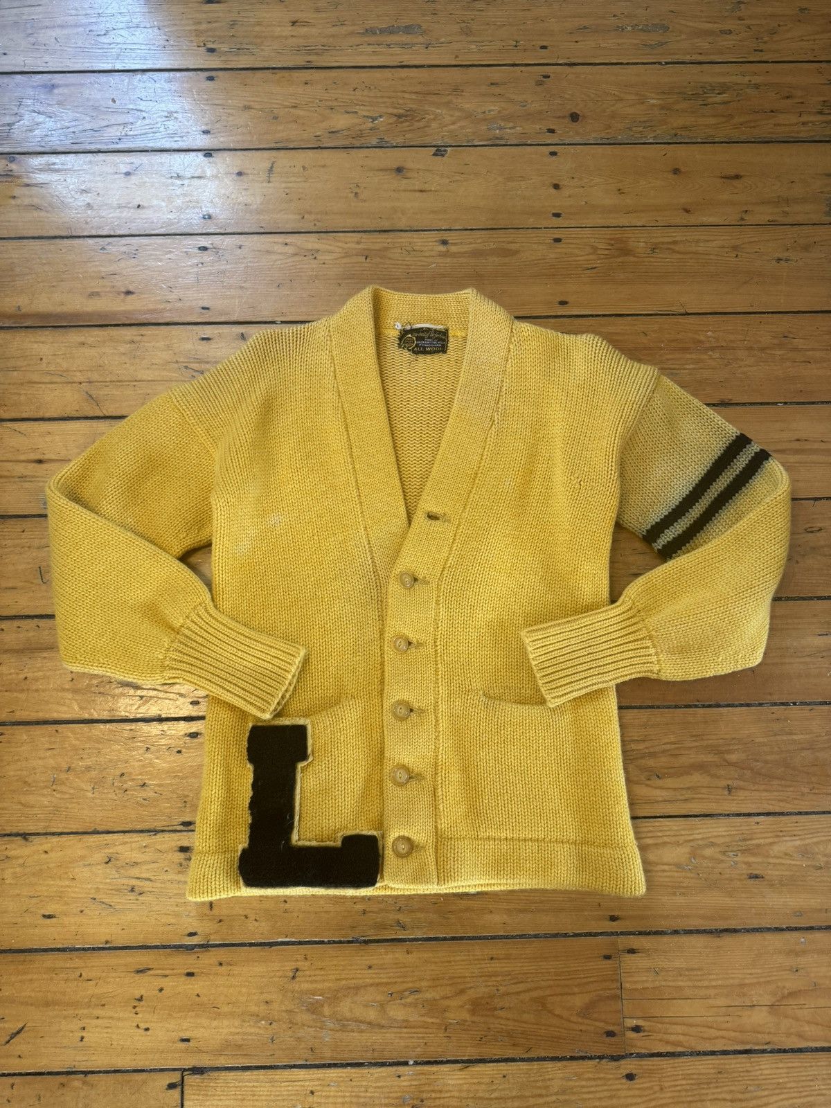 Vintage 1950s letterman sweater “L” pocket made in USA Size US S / EU 44-46 / 1 - 1 Thumbnail