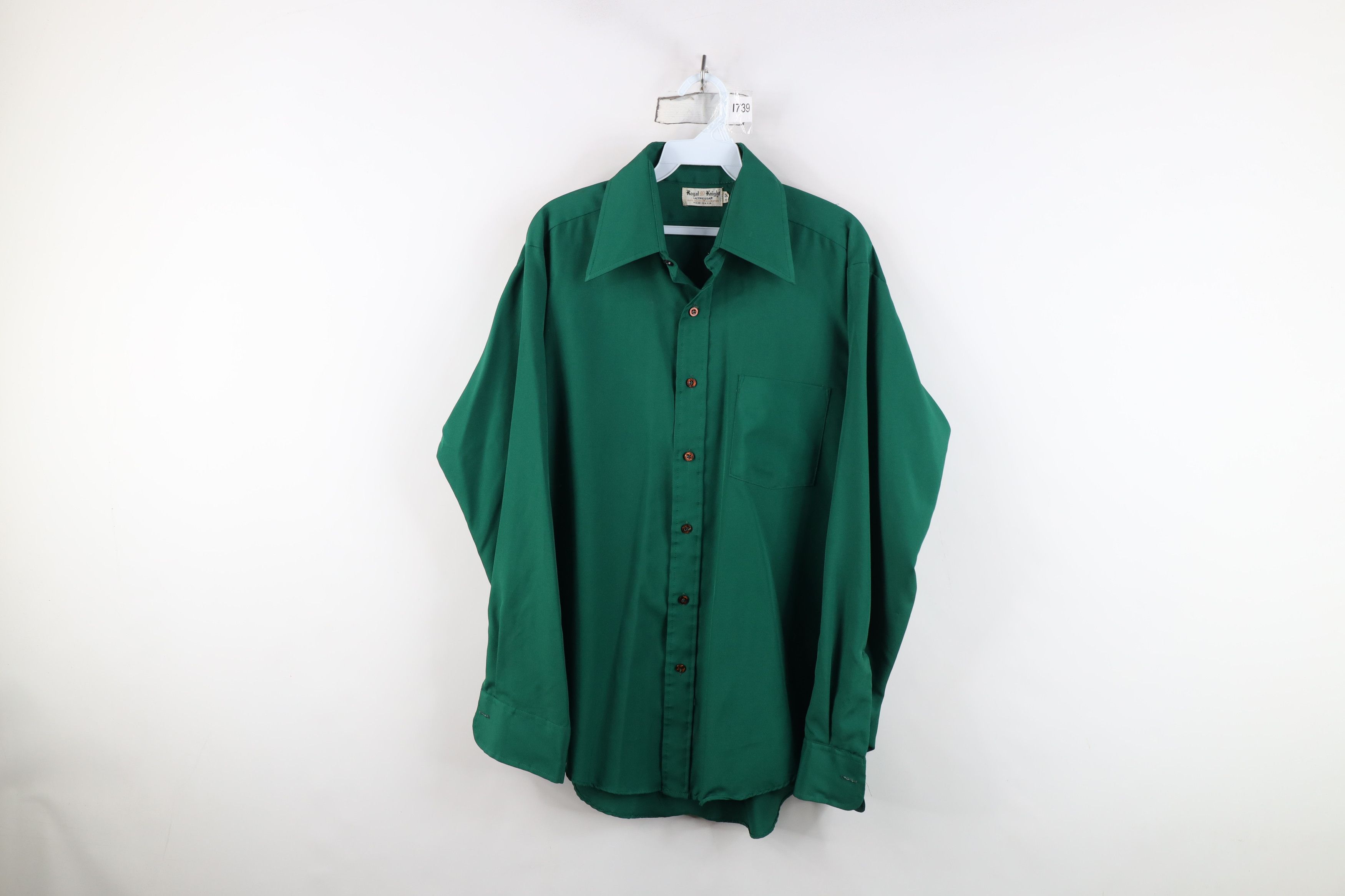 Vintage Vintage 70s Streetwear Knit Collared Button Shirt Green USA Size US M / EU 48-50 / 2 - 1 Thumbnail