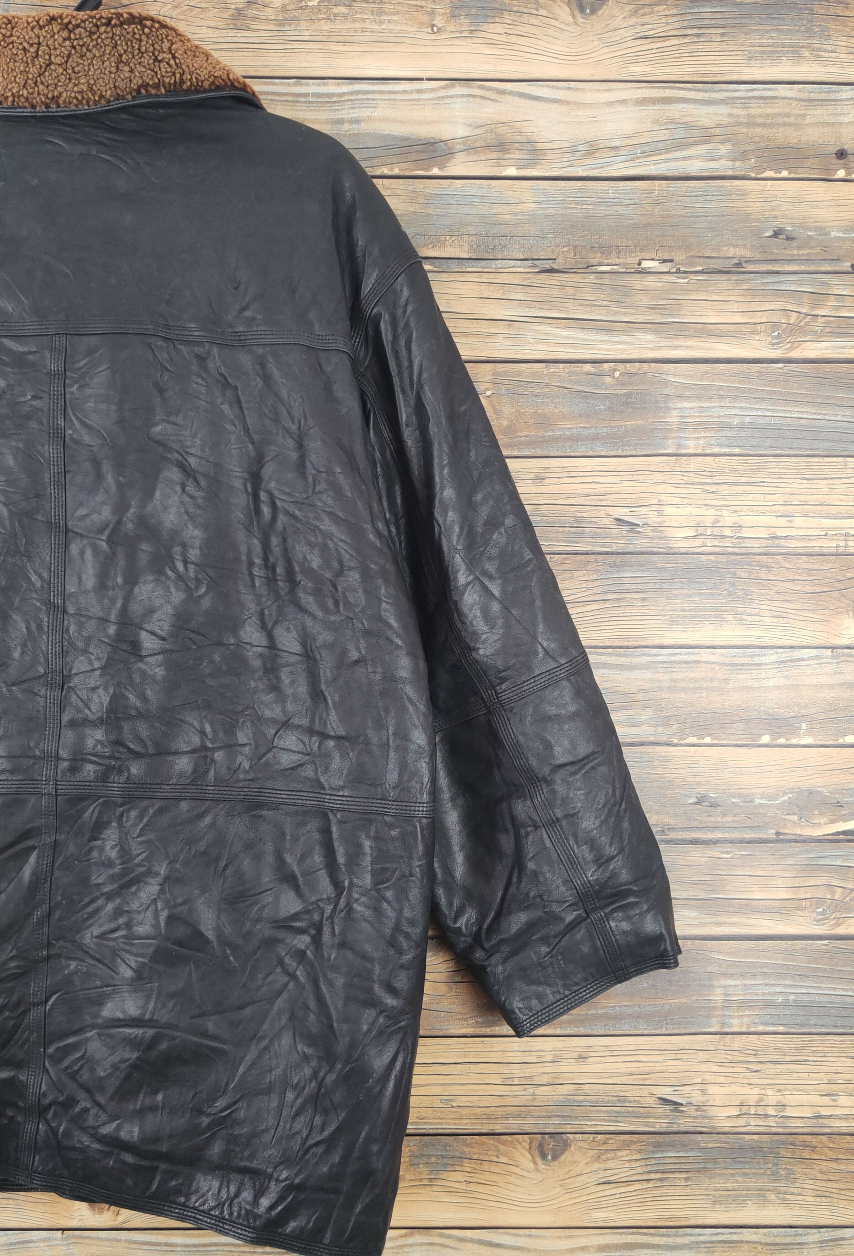 London Fog London Fog vintage Black Leather Jackets #W1120 Size US L / EU 52-54 / 3 - 11 Thumbnail