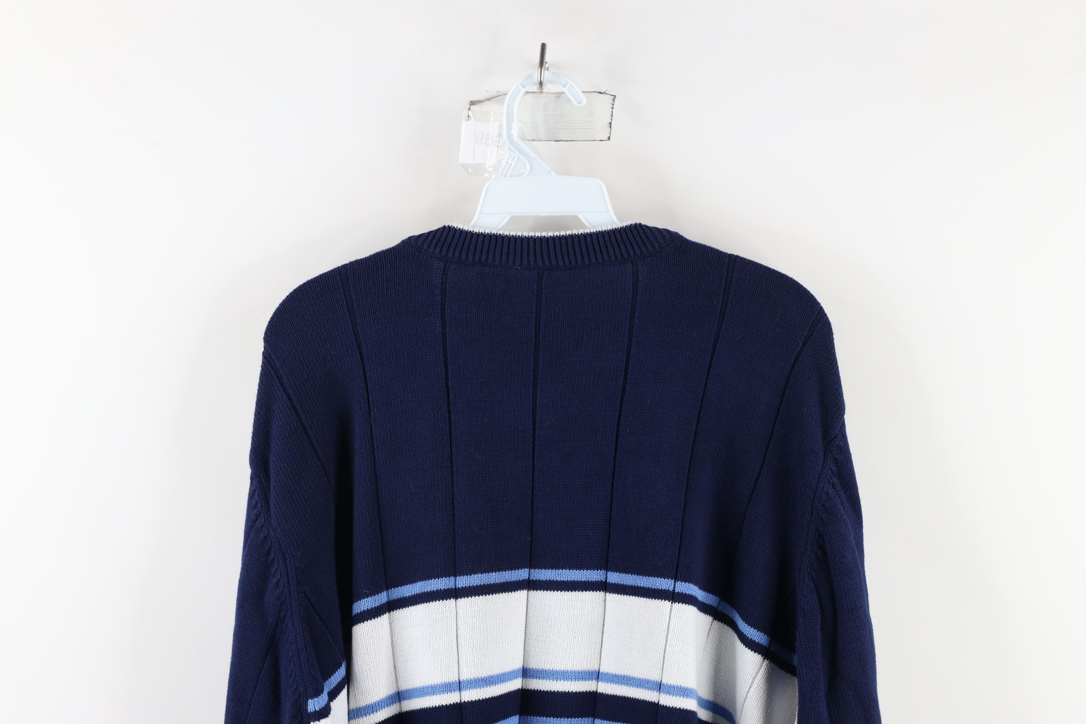 Vintage Vintage 90s Streetwear Block Ribbed Knit V-Neck Sweater Size US XL / EU 56 / 4 - 7 Thumbnail