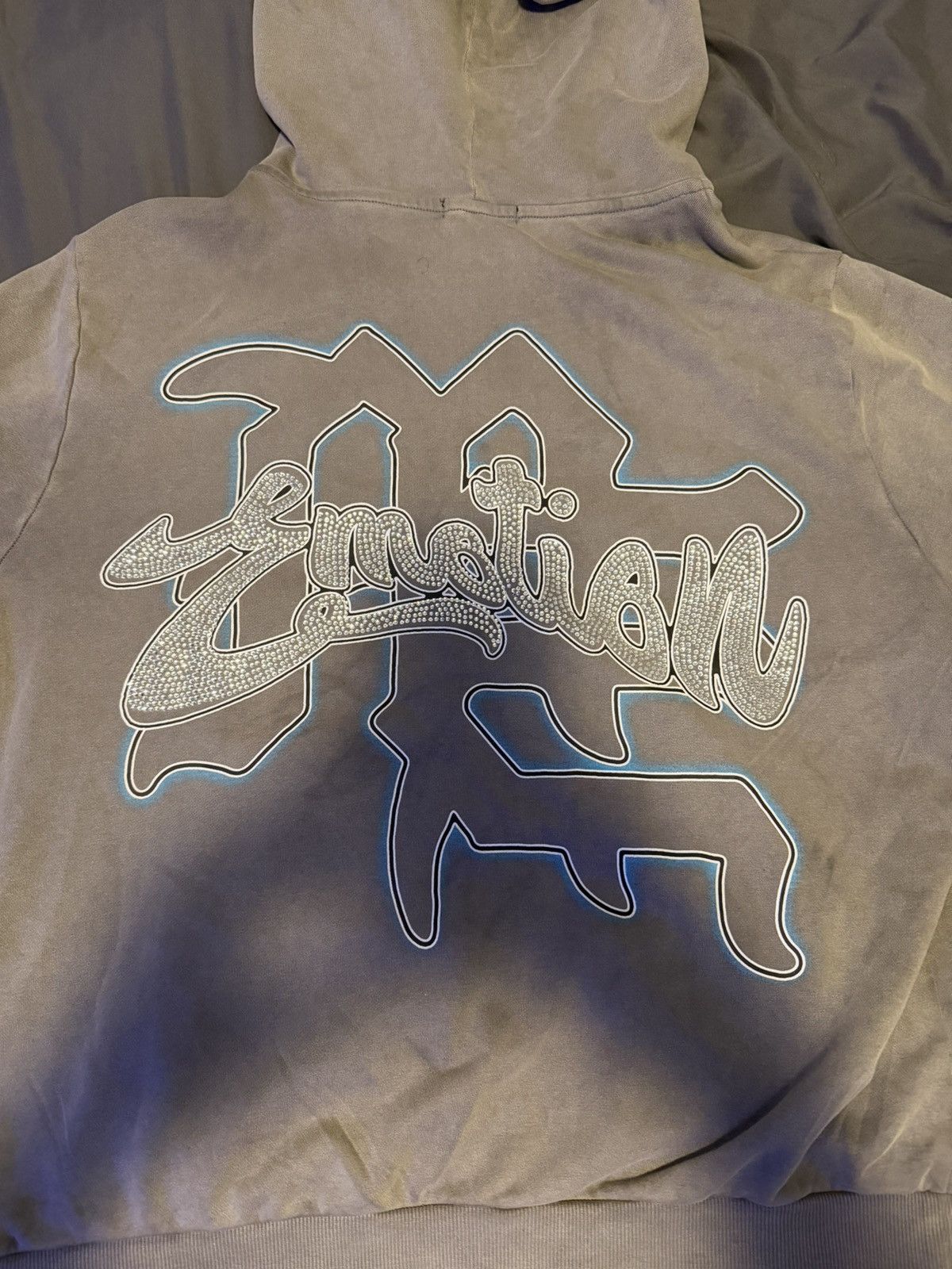 Other Mixed Emotions Grey "Rhinestone" Hoodie size Large Size US L / EU 52-54 / 3 - 3 Thumbnail