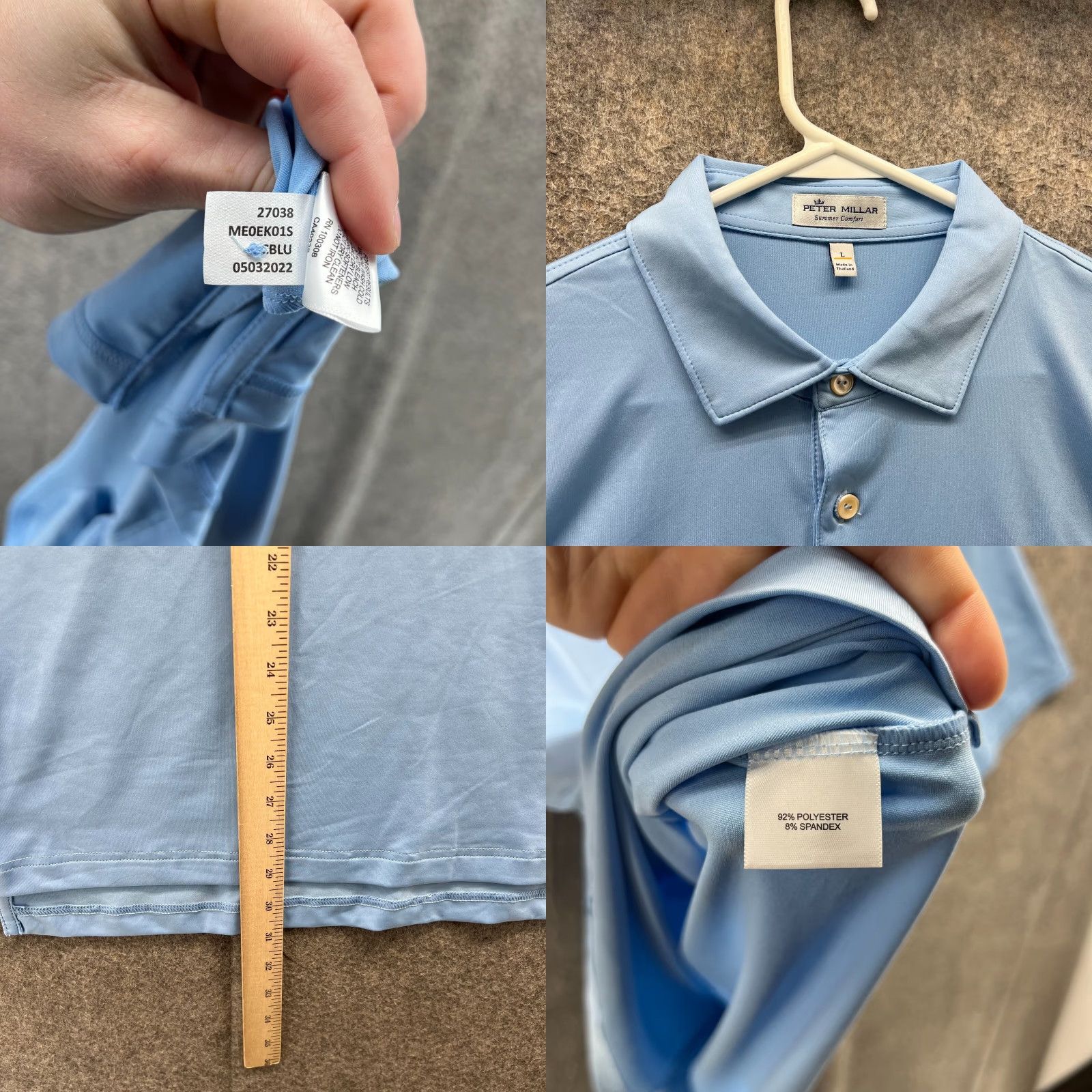 Peter Millar Peter Millar Polo Shirt Mens Large Blue Summer Comfort Performance Mighty Oaks Shirt Short Sleeve Casual Golf Size US L / EU 52-54 / 3 - 8 Thumbnail
