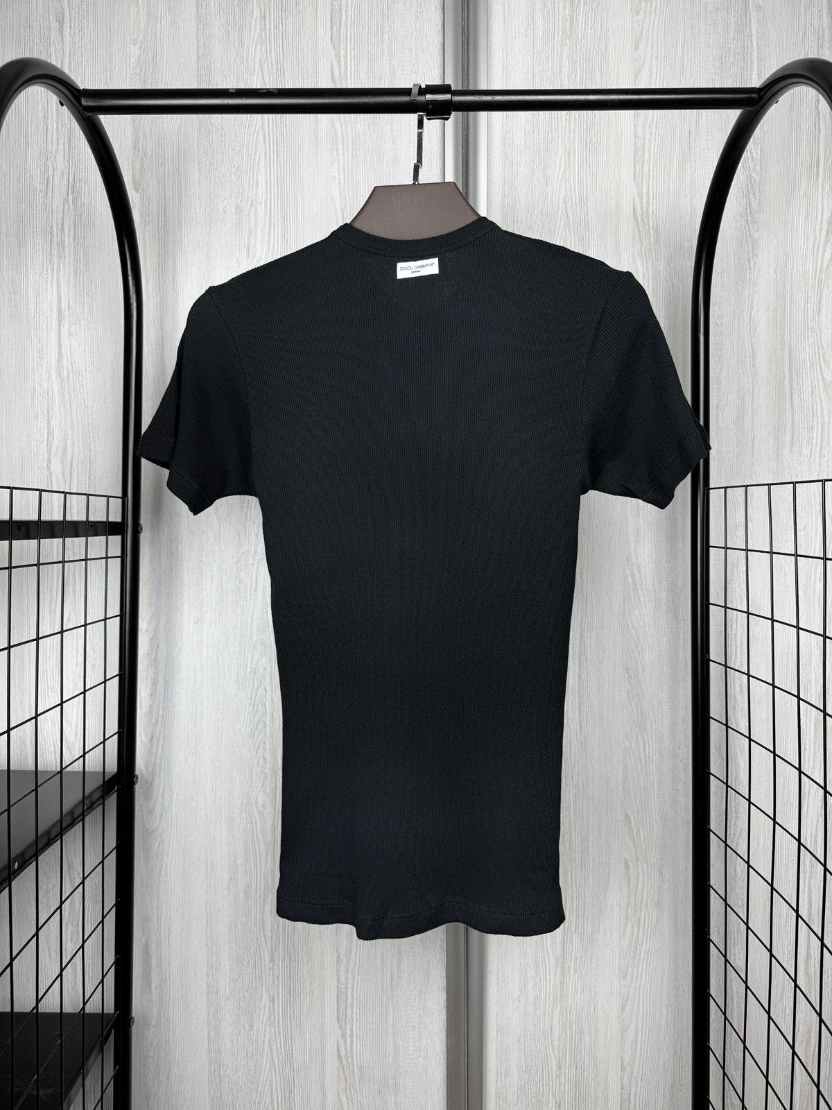 Dolce & Gabbana Dolce & Gabbana Intimo black ribbed stretched unisex t-shirt Size L / US 10 / IT 46 - 6 Thumbnail