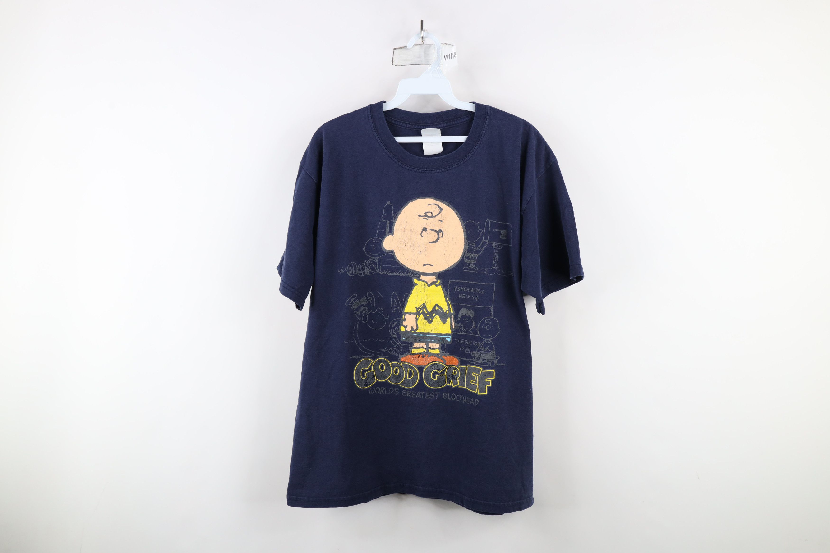 Vintage Vintage 90s Y2K Brown Worlds Greatest Blockhead T-Shirt Size US L / EU 52-54 / 3 - 1 Thumbnail