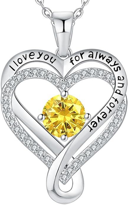 Jewelry for Women Wife Infinity Heart Birthstone