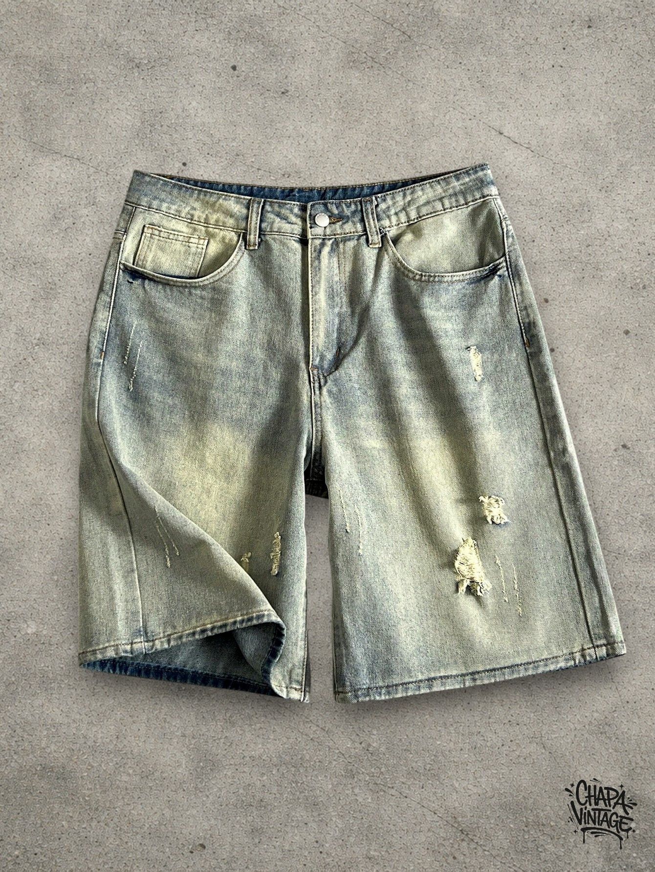 Vintage Washed distressed jeans shorts Size US 32 / EU 48 - 1 Thumbnail