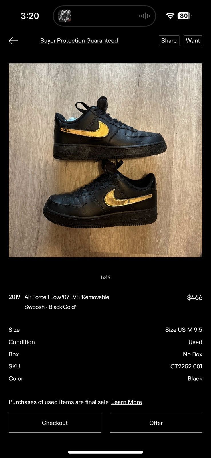 Nike Air Force 1 Low ‘07 LV8 removable swoosh Size US 9.5 / EU 42-43 - 8 Thumbnail