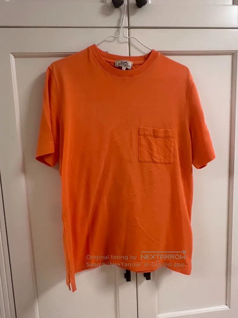 Hermes Hermes H pocket short sleeve, sunny orange Size L / US 10 / IT 46 - 1 Thumbnail