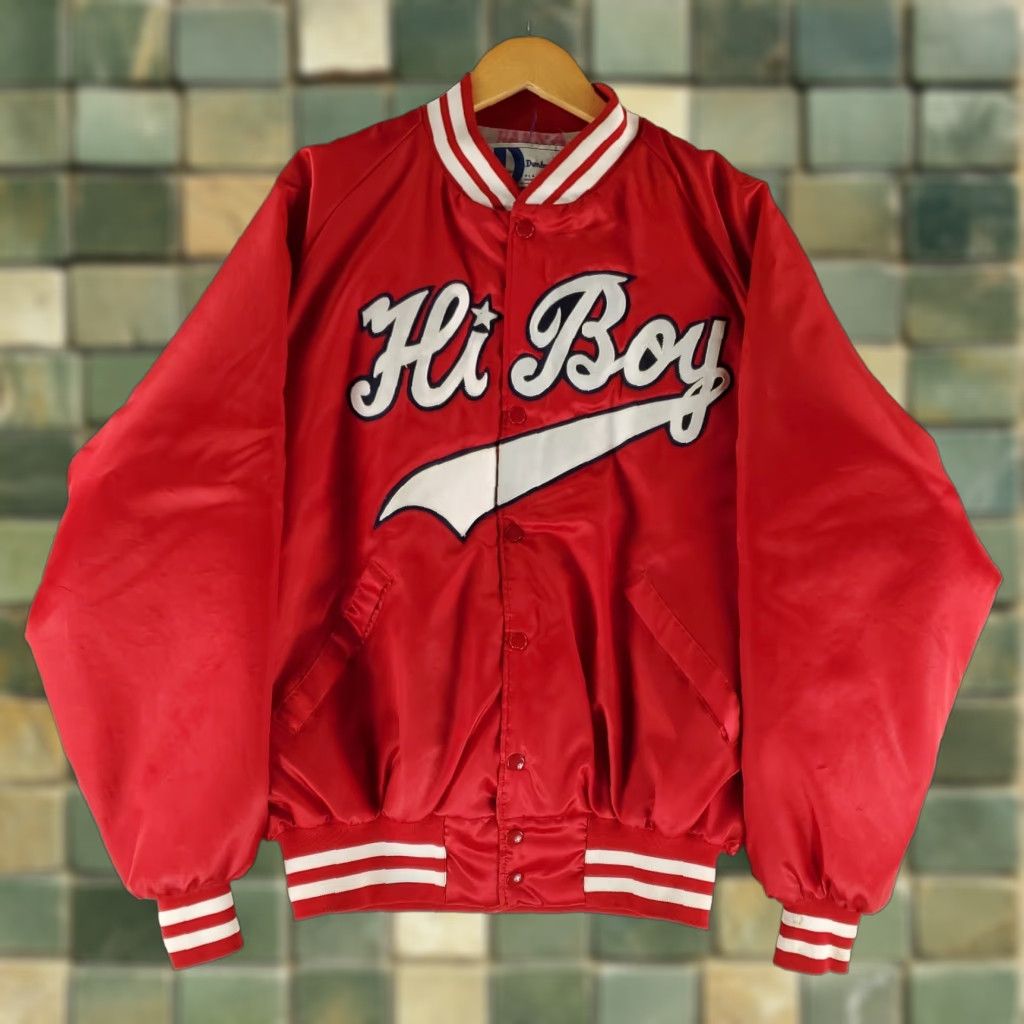 Dunbrooke VINTAGE Dunbrooke Pla-Jac Satin Bomber Jacket Red HiBoy Drive-In Made USA Mens XXL Jacket Size US XXL / EU 58 / 5 - 1 Thumbnail