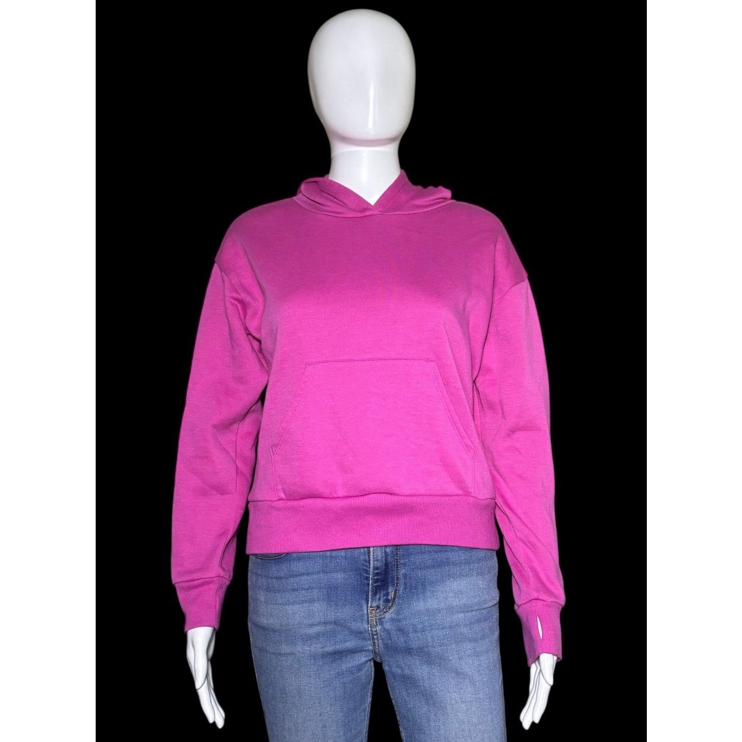 Epic Threads Epic Threads Pink Cotton Hoodie Pullover Sweater Thumbholes Size L / US 10 / IT 46 - 5 Thumbnail
