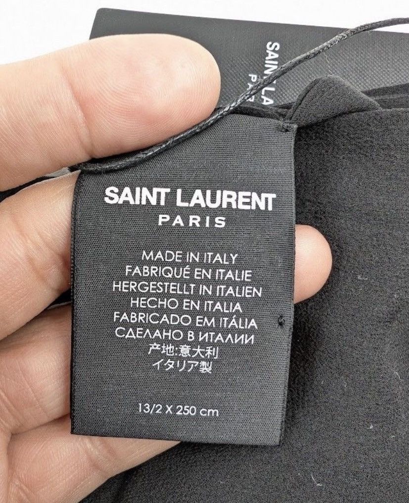 Saint Laurent Paris o1bca1st0525 Size:OS/Double Lavalliere Tie in Black Size ONE SIZE - 6 Thumbnail