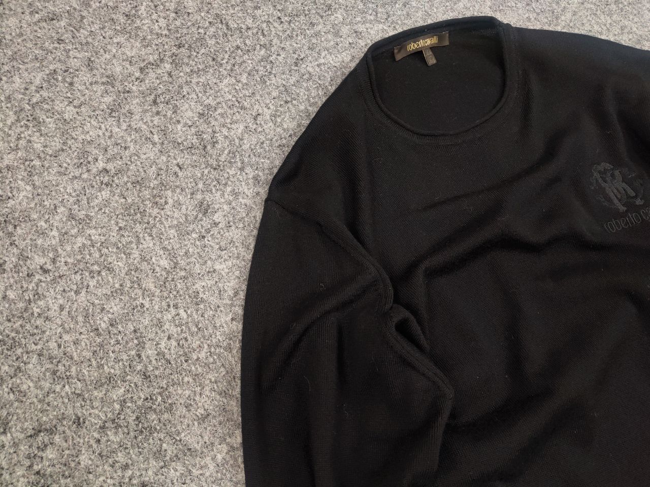 Roberto Cavalli Roberto Cavalli Lana Wool Classic Logo Black Light Sweater Size US M / EU 48-50 / 2 - 7 Thumbnail