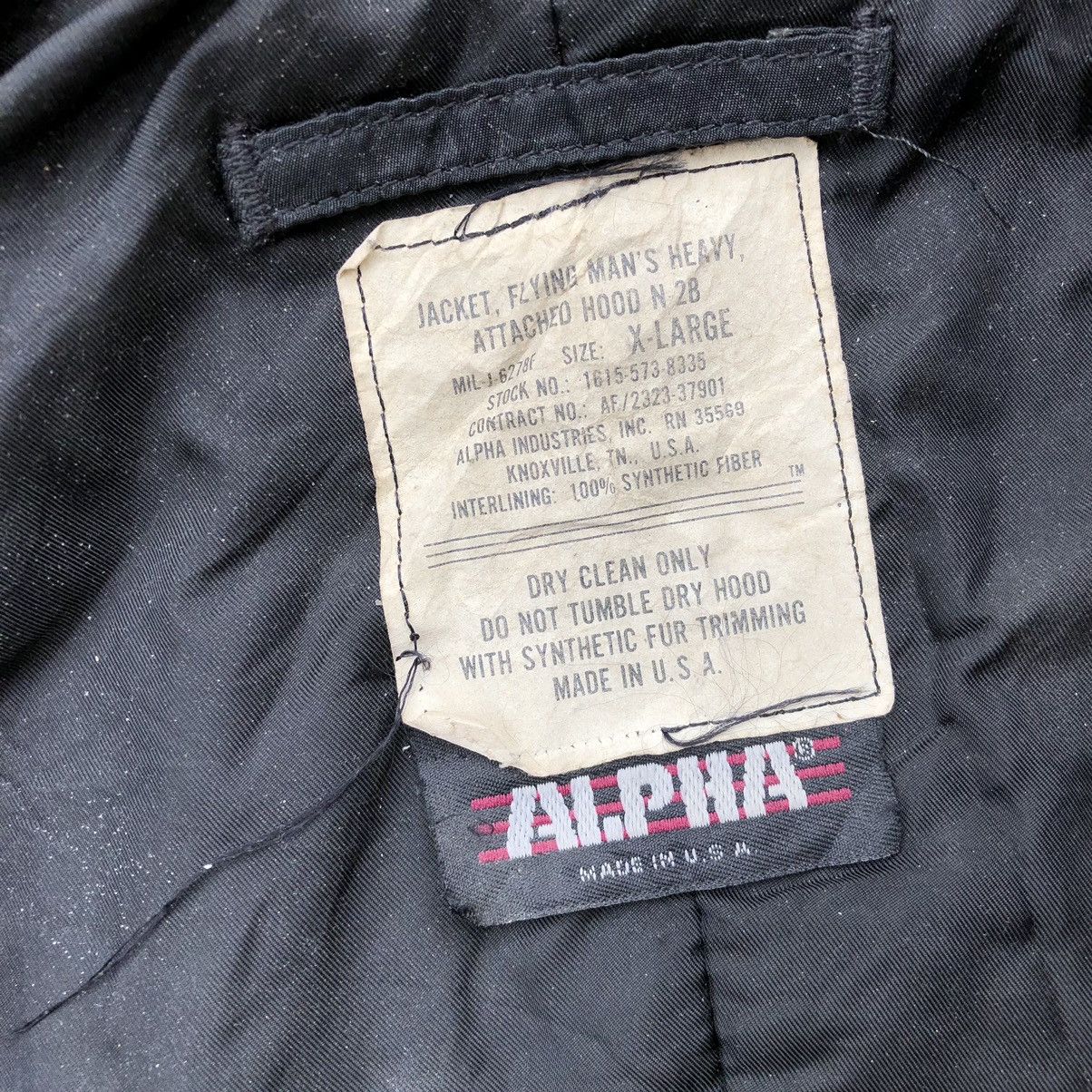 Alpha Industries × Vintage ALPHA INDUSTRIES N-2B Attached Hood Flight Jacket Size US XL / EU 56 / 4 - 12 Thumbnail