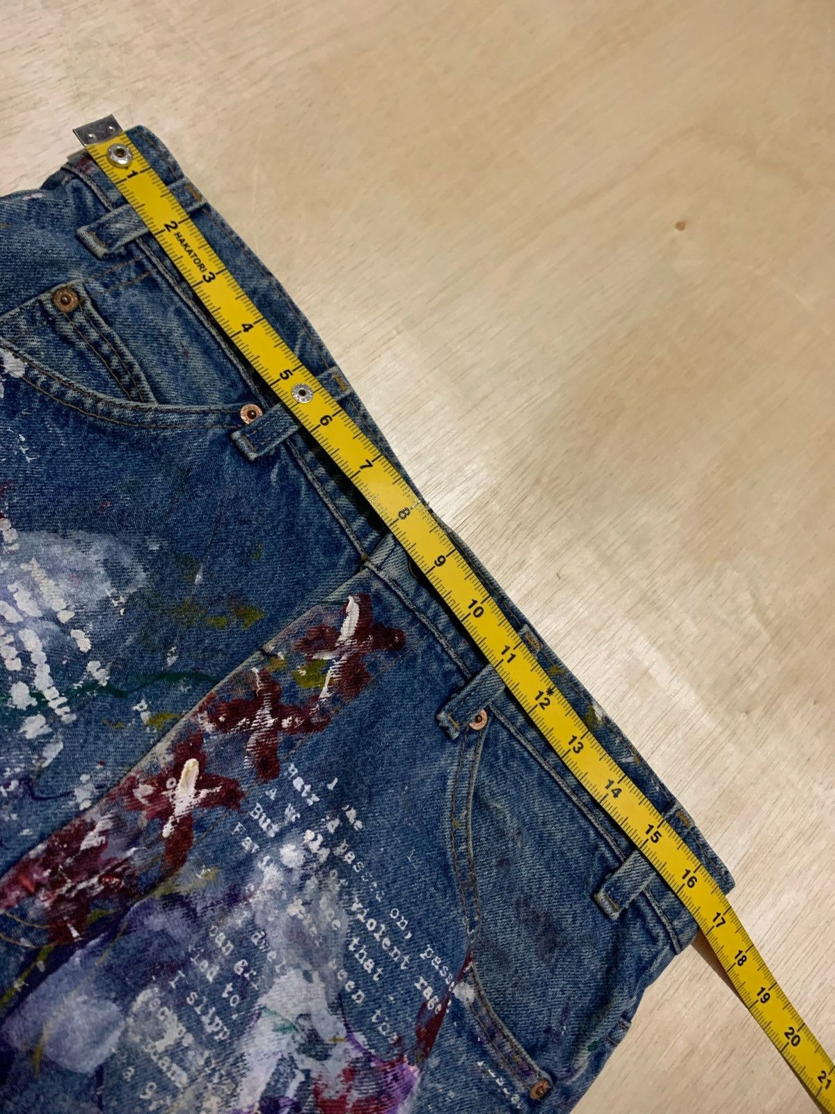 Levi's × Levi's Vintage Clothing × Vintage Vintage Levis Orange Tab Painted Denim Jeans Size US 34 / EU 50 - 10 Thumbnail