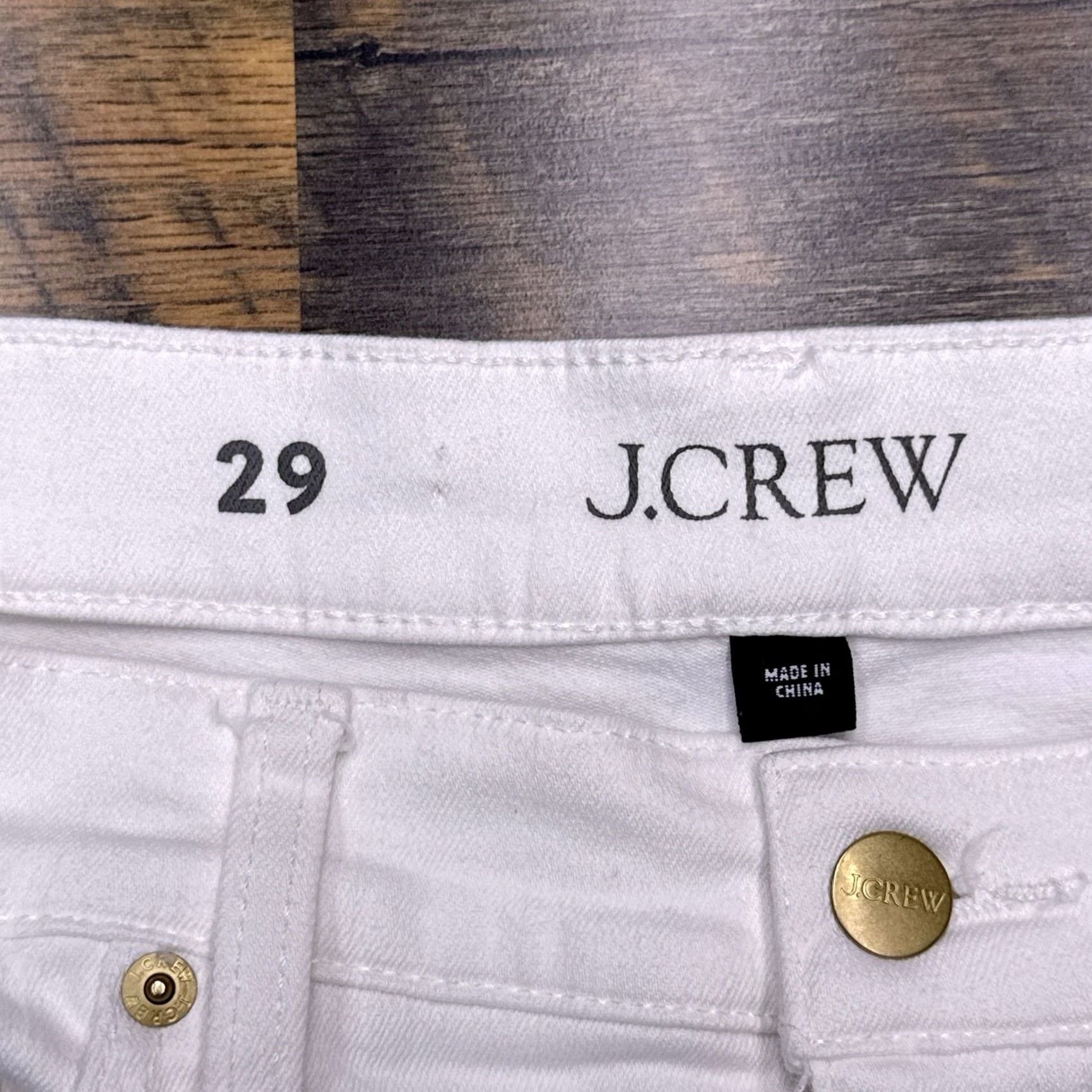 J.Crew J Crew 96 Wide Jeans 29 White Stretch Low Rise Slim Womens CH843 Size 29" - 5 Thumbnail