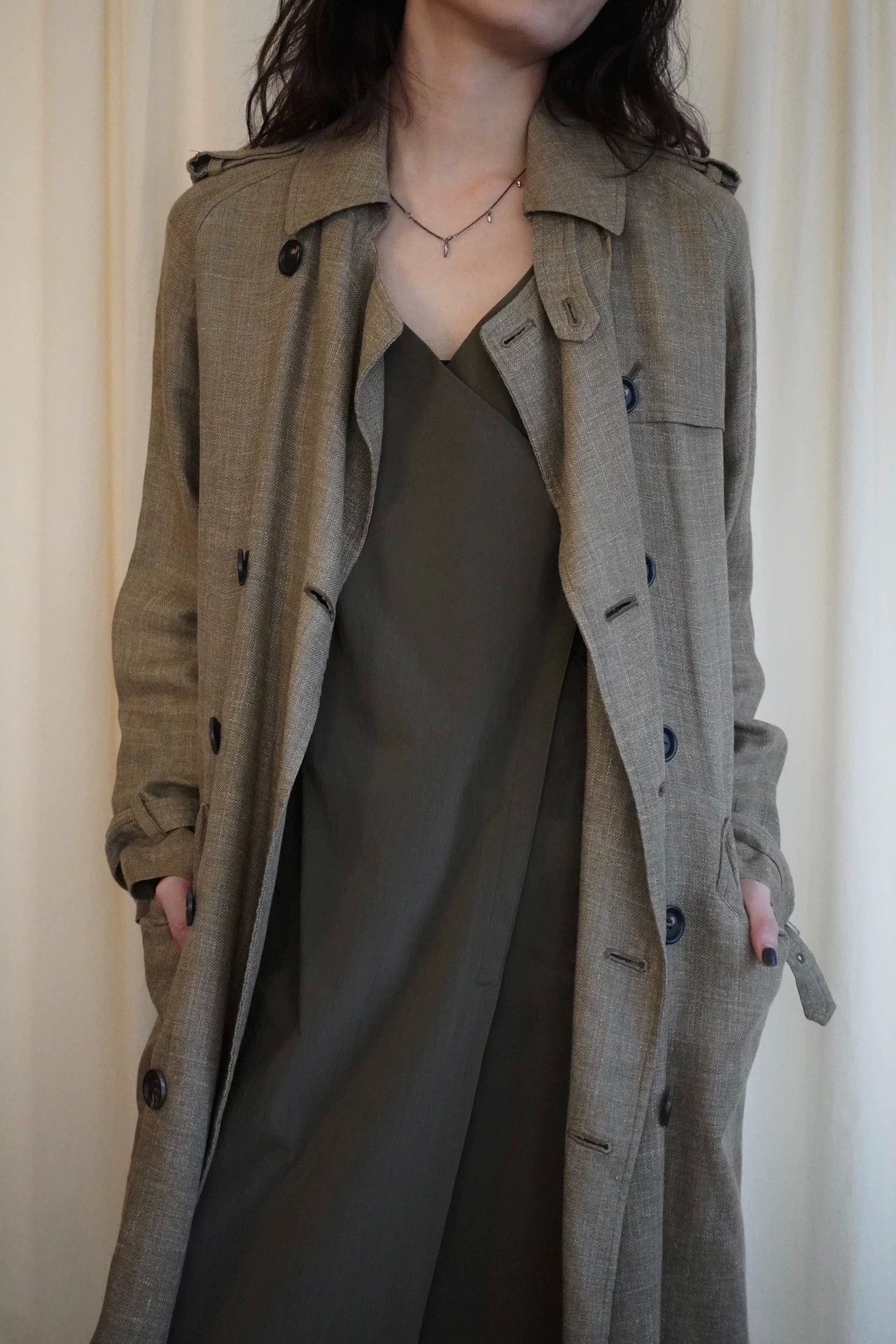 A.P.C. A.P.C. 1990s Silk Linen Trench Coat M Size M / US 6-8 / IT 42-44 - 6 Thumbnail