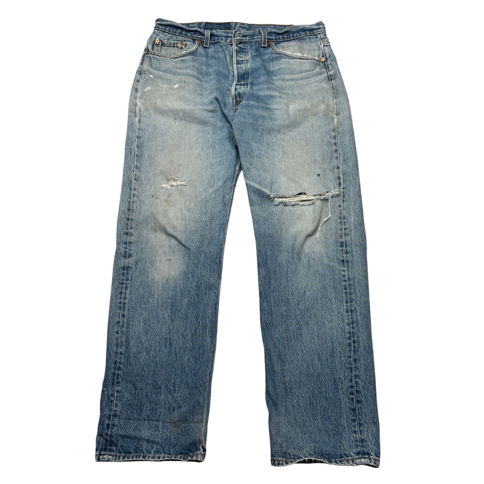 Levi's × Vintage VTG 90s Levi's 501 XX Made in USA Straight Leg Jeans 40x34 Size US 34 / EU 50 - 1 Thumbnail