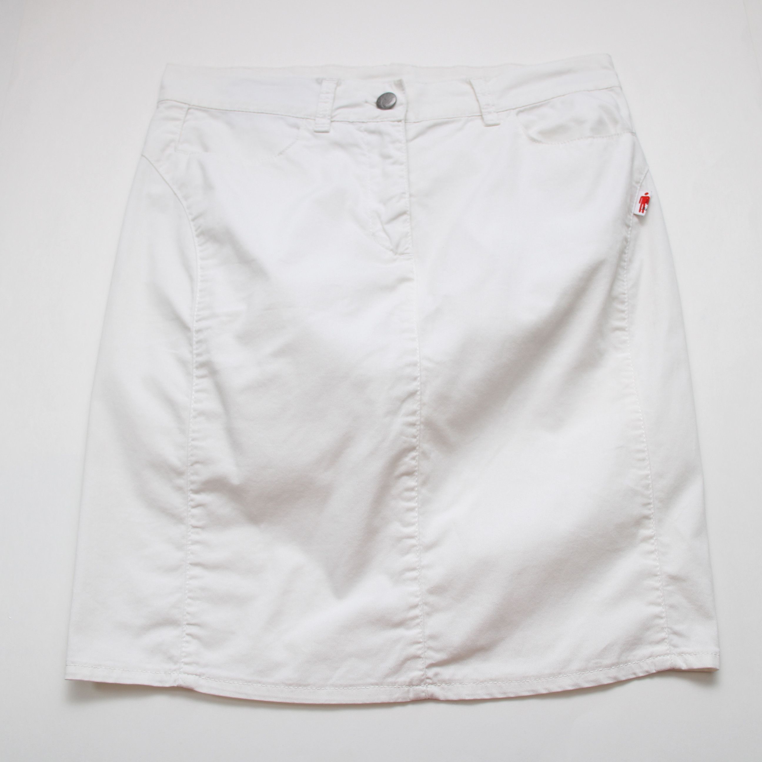 image of Jpg Jean Paul Gaultier Womens Pencil Mini Skirt Pockets in White (Size 27)