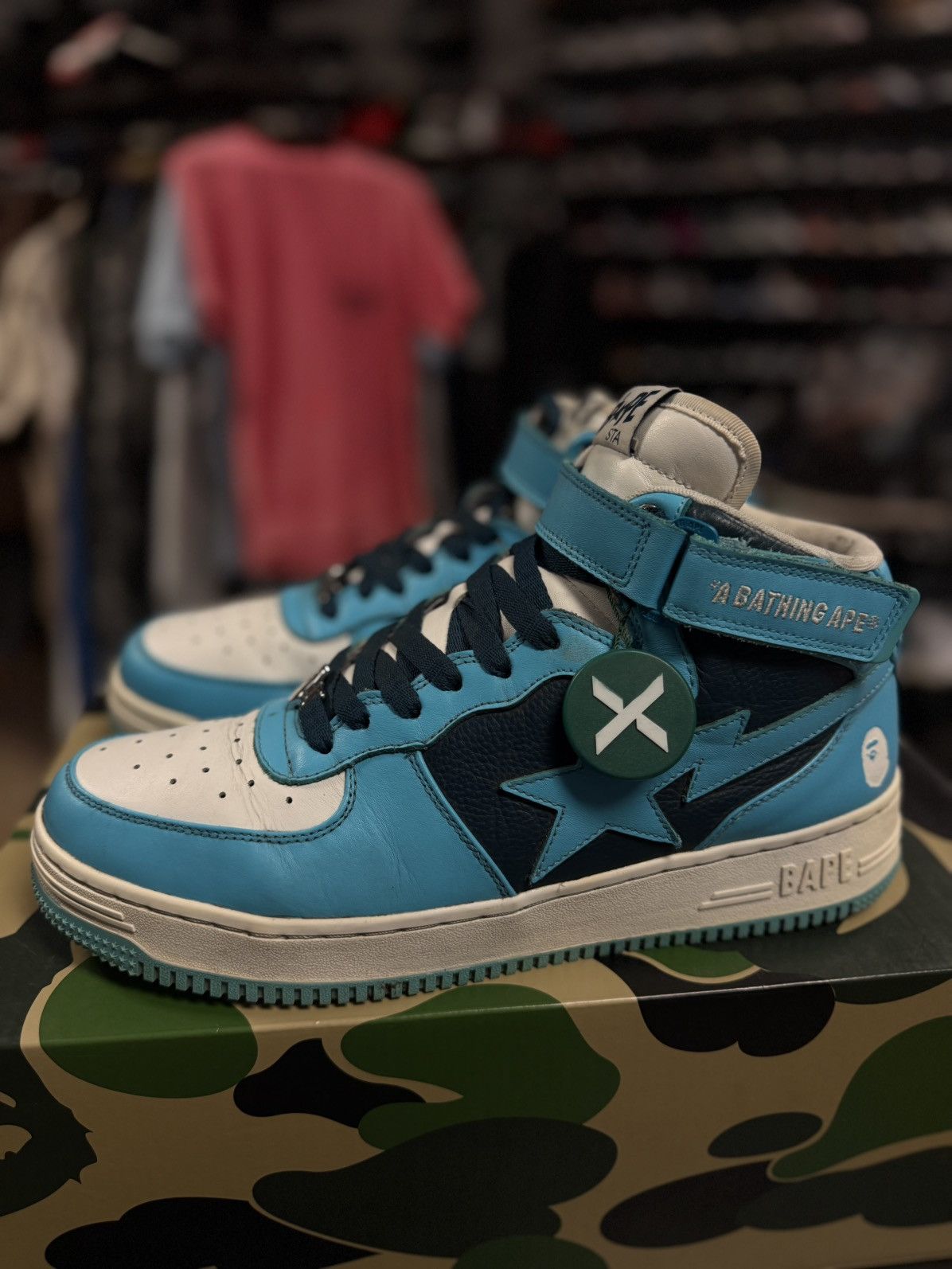 Bape Bapesta High Top Sneakers Size 12US BLUE W BOX Size US 12 / EU 45 - 5 Thumbnail