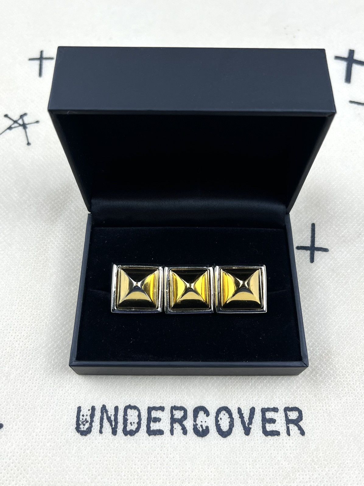 Undercover Undercover Triple Set Pyramid Stud Gold Rings Size ONE SIZE - 2 Thumbnail