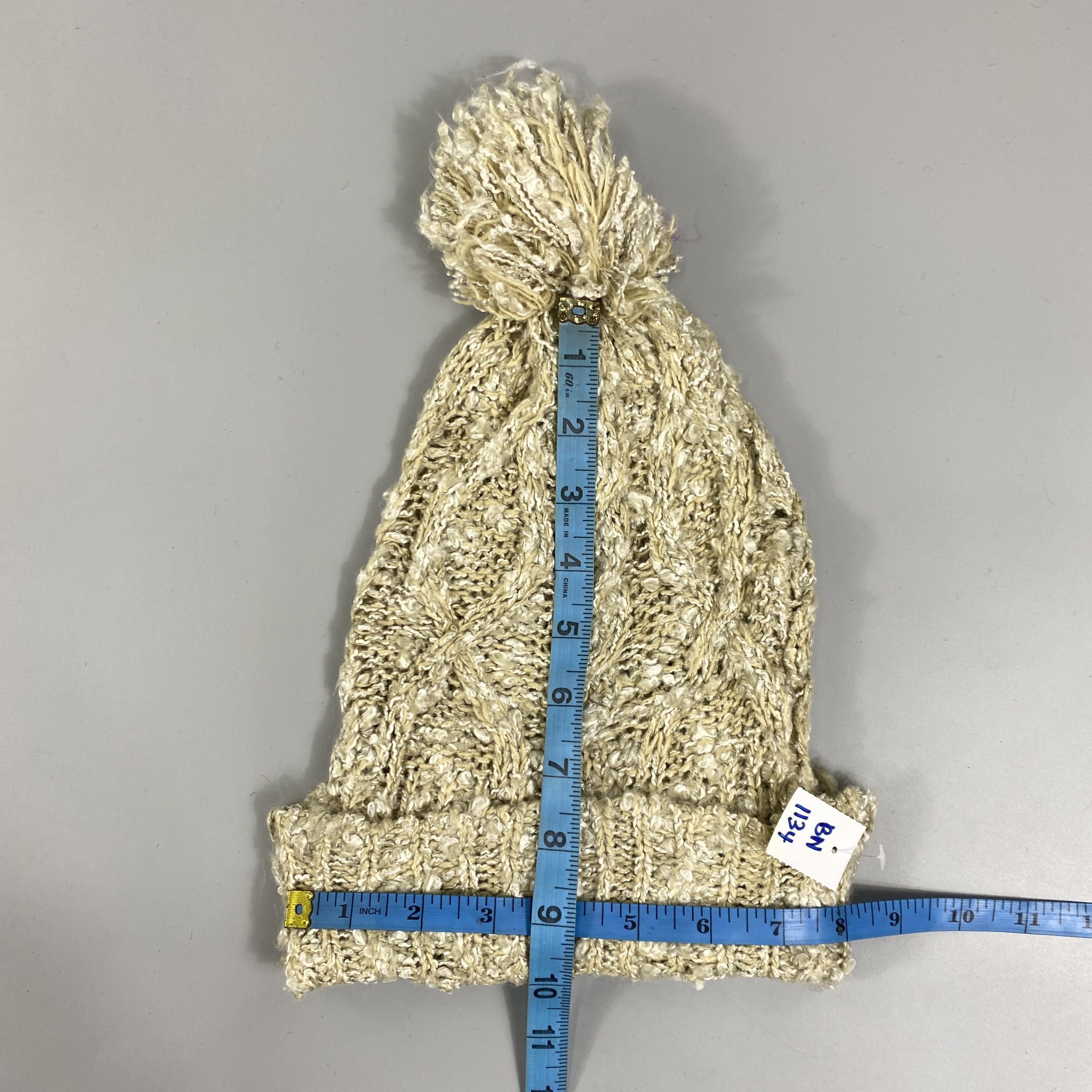 Japanese Brand Knitted Cable Beanie Hats With Pom Pom -BN1134 Size ONE SIZE - 5 Thumbnail