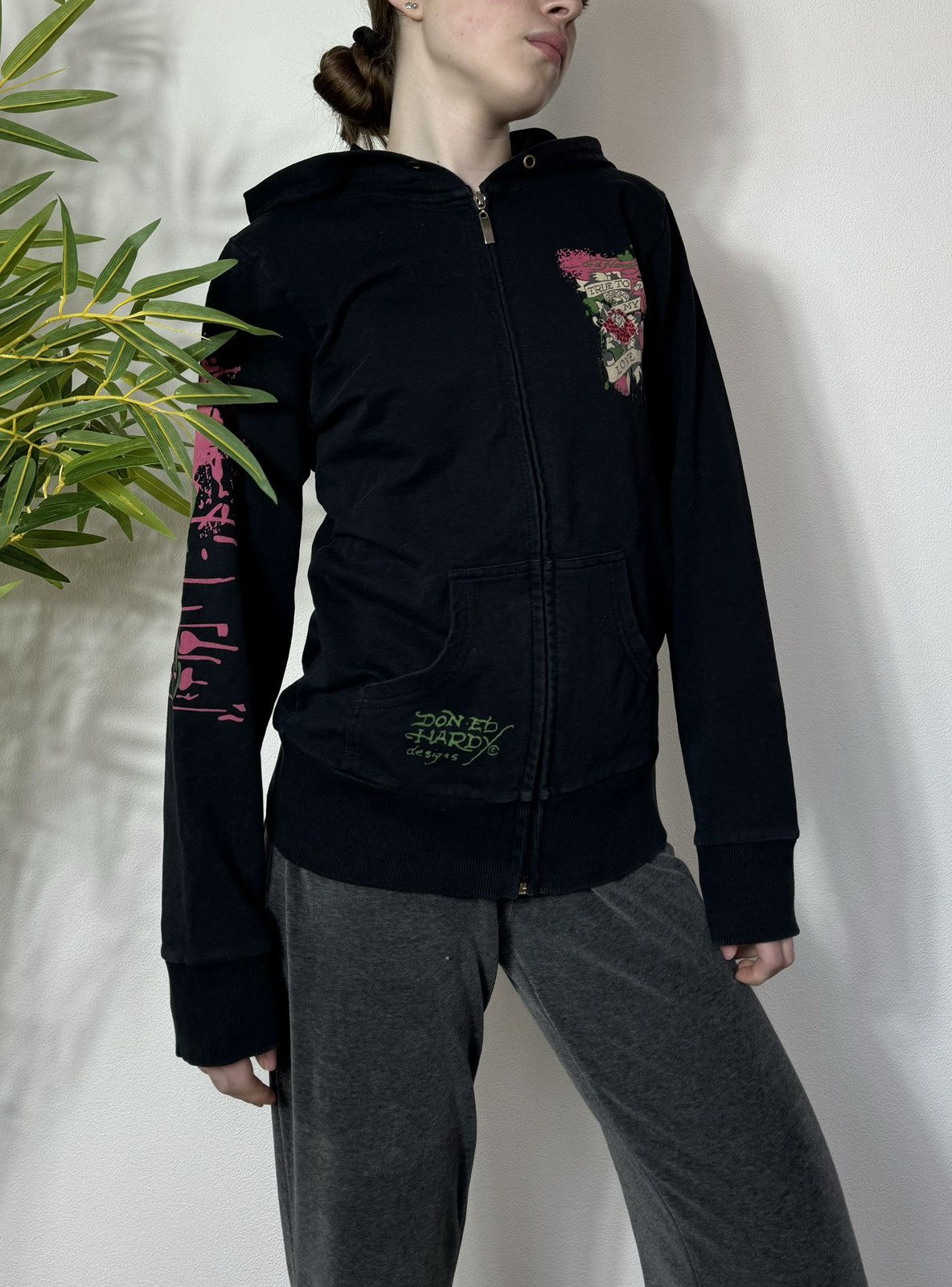 Ed Hardy VINTAGE ED HARDY PRINTED 2000s ZIP UP HOODIE Size XXL / US 16-18 / IT 52-54 - 4 Thumbnail