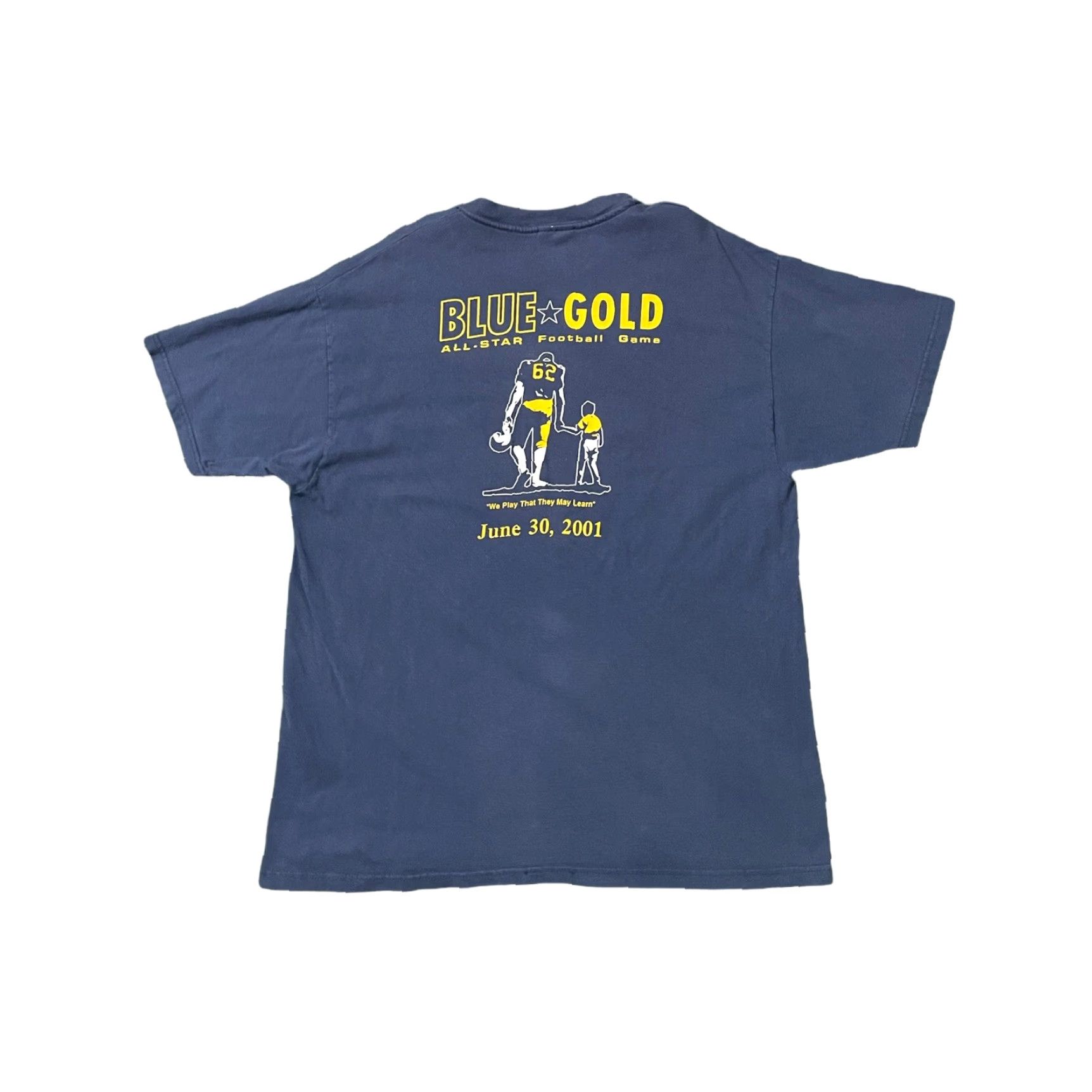 Hanes VINTAGE T SHIRT Blue 2001 Delaware All Star Football Game Blue Gold XL Men Short Sleeve Hanes Shirt Size US XL / EU 56 / 4 - 3 Thumbnail