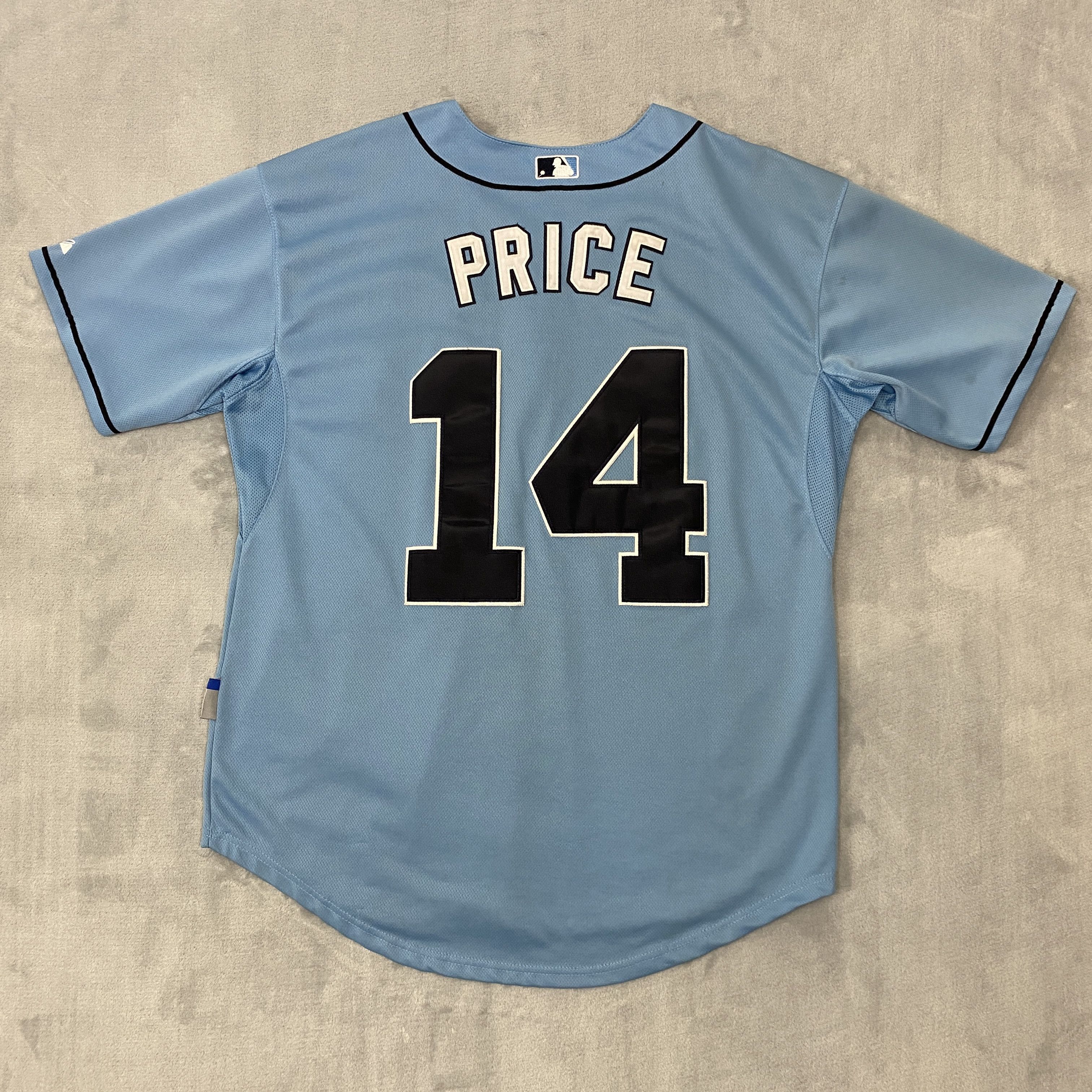 MLB × Majestic Tampa Bay Rays #14 DAVID PRICE Stitched Jersey 54 Light Blue Size US XXL / EU 58 / 5 - 10 Thumbnail