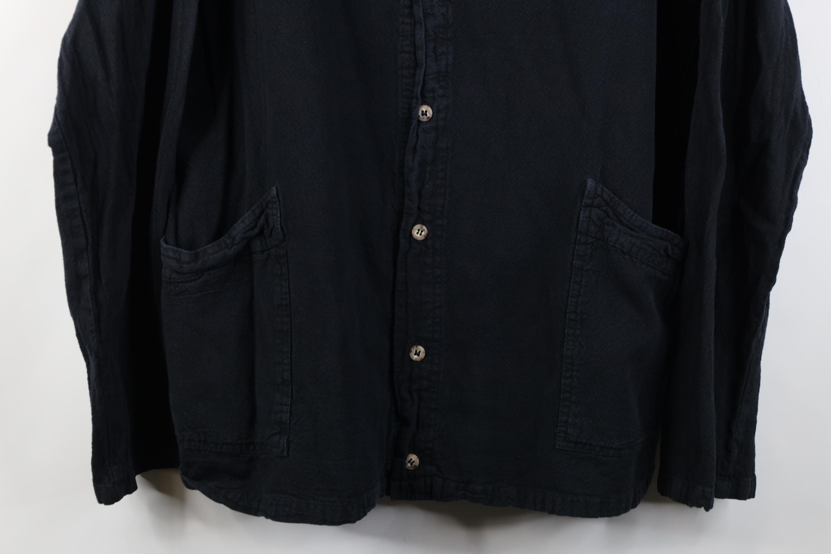 Vintage Vintage 90s Streetwear Cotton Button Shirt Jacket Black USA Size US L / EU 52-54 / 3 - 3 Thumbnail