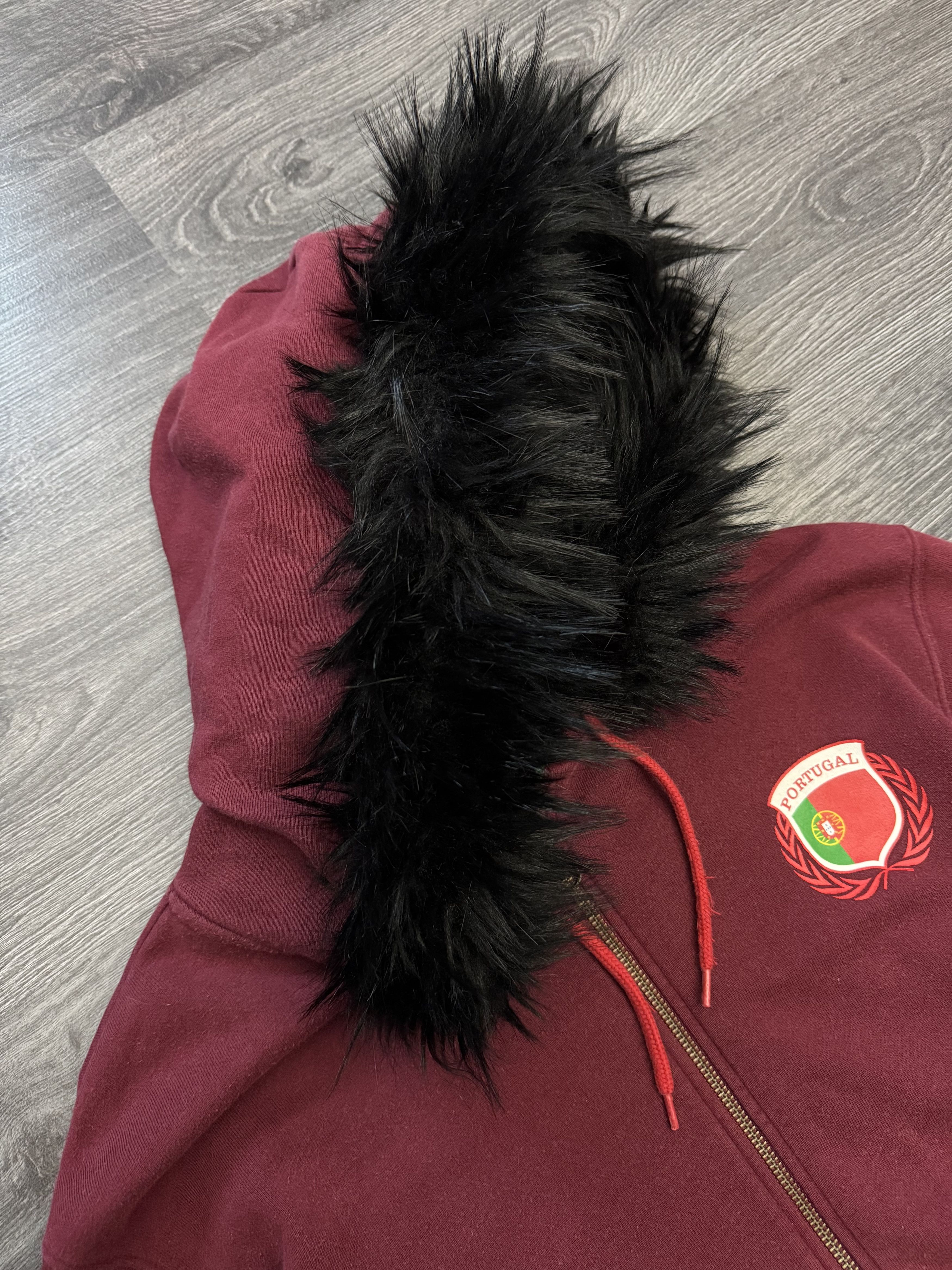 Vintage Vintage Y2K Portugal National Team Zipper Fur hoodie Size US L / EU 52-54 / 3 - 7 Thumbnail
