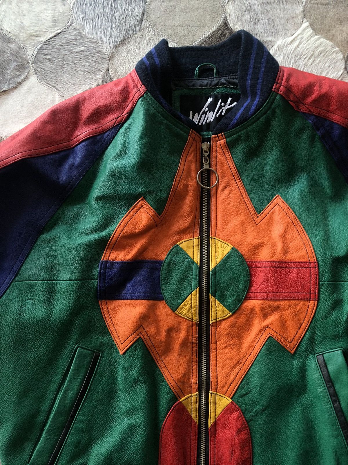 Genuine Leather × Vintage CRAZY 🔥🔥Vintage 1980s Winlit Genuine leather jacket Size US M / EU 48-50 / 2 - 5 Thumbnail