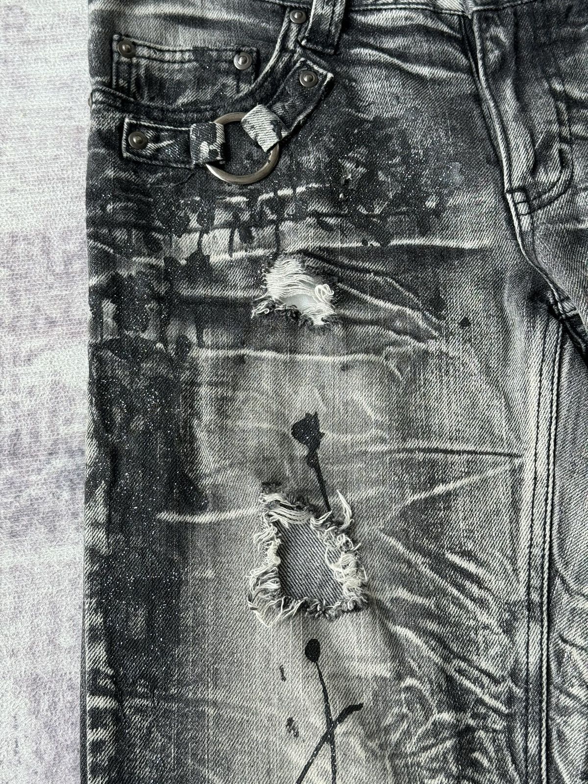 Japanese Brand × Tornado Mart × Vintage Vintage Agate Splash Tactical Flared Denim / GOA Style Size US 33 - 6 Thumbnail