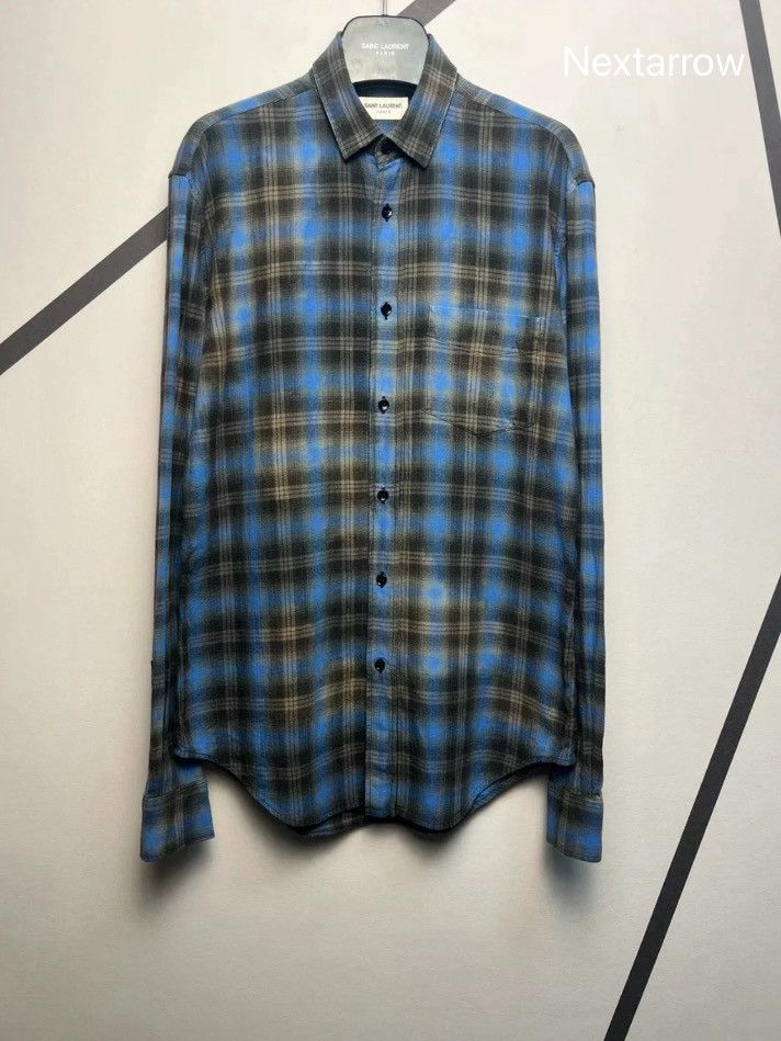 Saint Laurent Paris × Yves Saint Laurent Saint Laurent SLP plaid shirt2412-Nextarrow Size US M / EU 48-50 / 2 - 1 Thumbnail