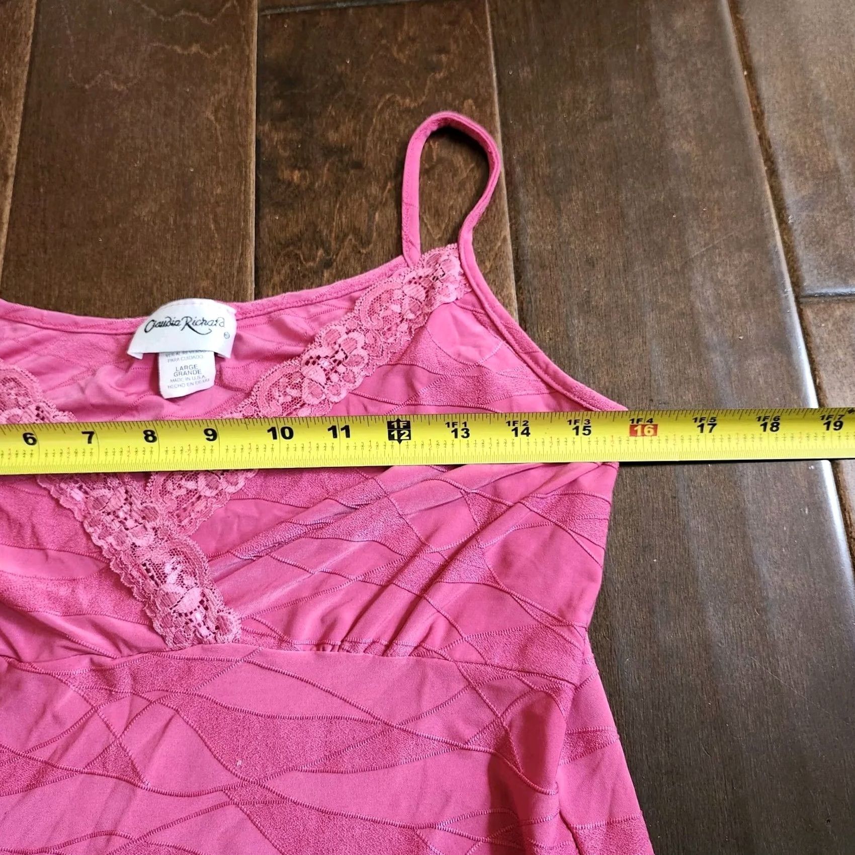 Vintage Claudia Richard Women's Tank Shirt Juniors Large Pink Lace Sleeveless Size L / US 10 / IT 46 - 7 Thumbnail