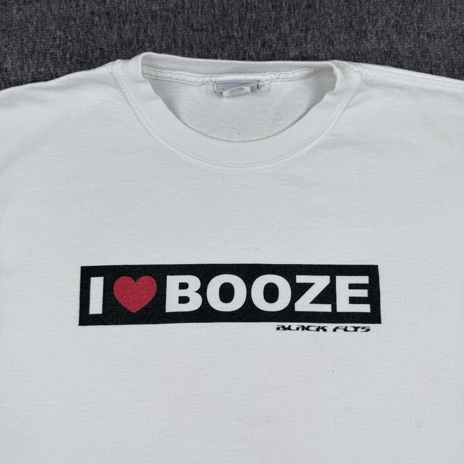 Other Vintage Black Flys T-Shirt Men’s XL White I Love Booze Y2K Size US XL / EU 56 / 4 - 5 Thumbnail