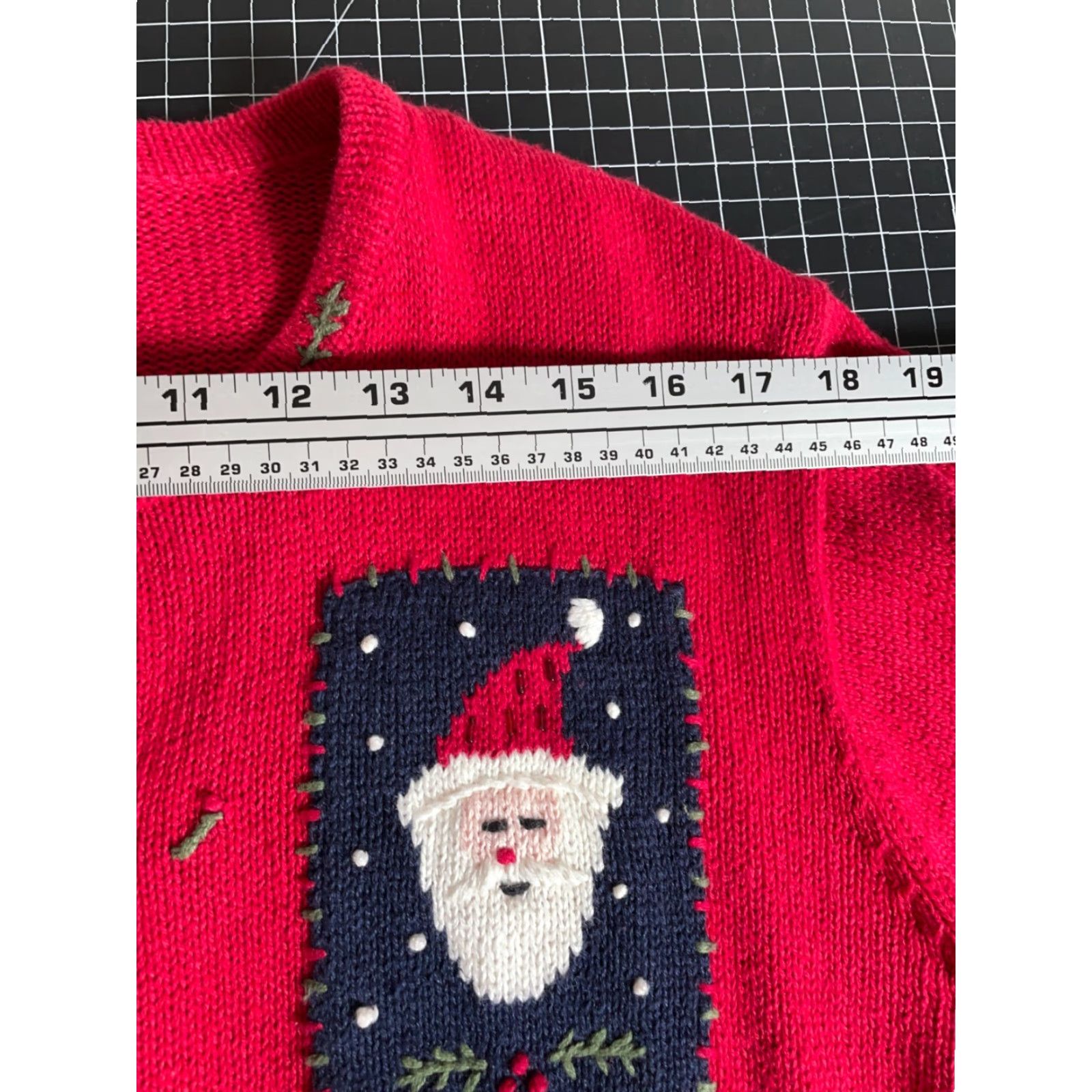 Quacker Factory Quacker Factory Cardigan Santa Claus Christmas Cotton Knit Large Red Women's Size L / US 10 / IT 46 - 7 Thumbnail