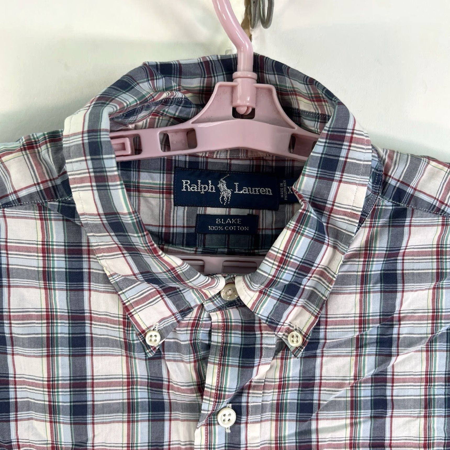 Ralph Lauren VINTAGE Ralph Lauren Button-Up Shirt Men XL Blue Plaid All Seasons Casual Size US XL / EU 56 / 4 - 4 Thumbnail