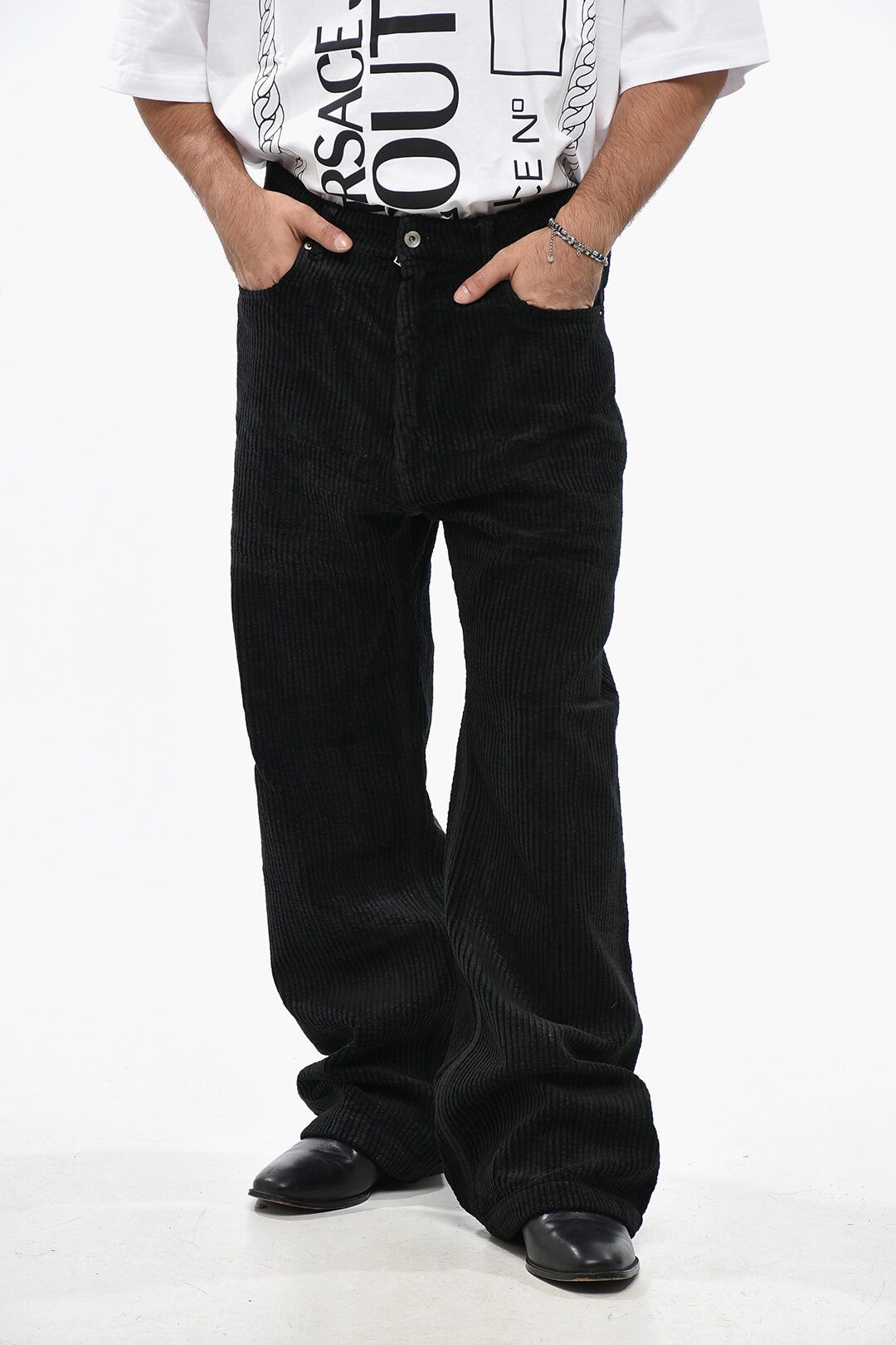 Rick Owens og1mm1025 Corduroy 5-Pockets Pant in Black Size US 32 / EU 48 - 1 Thumbnail