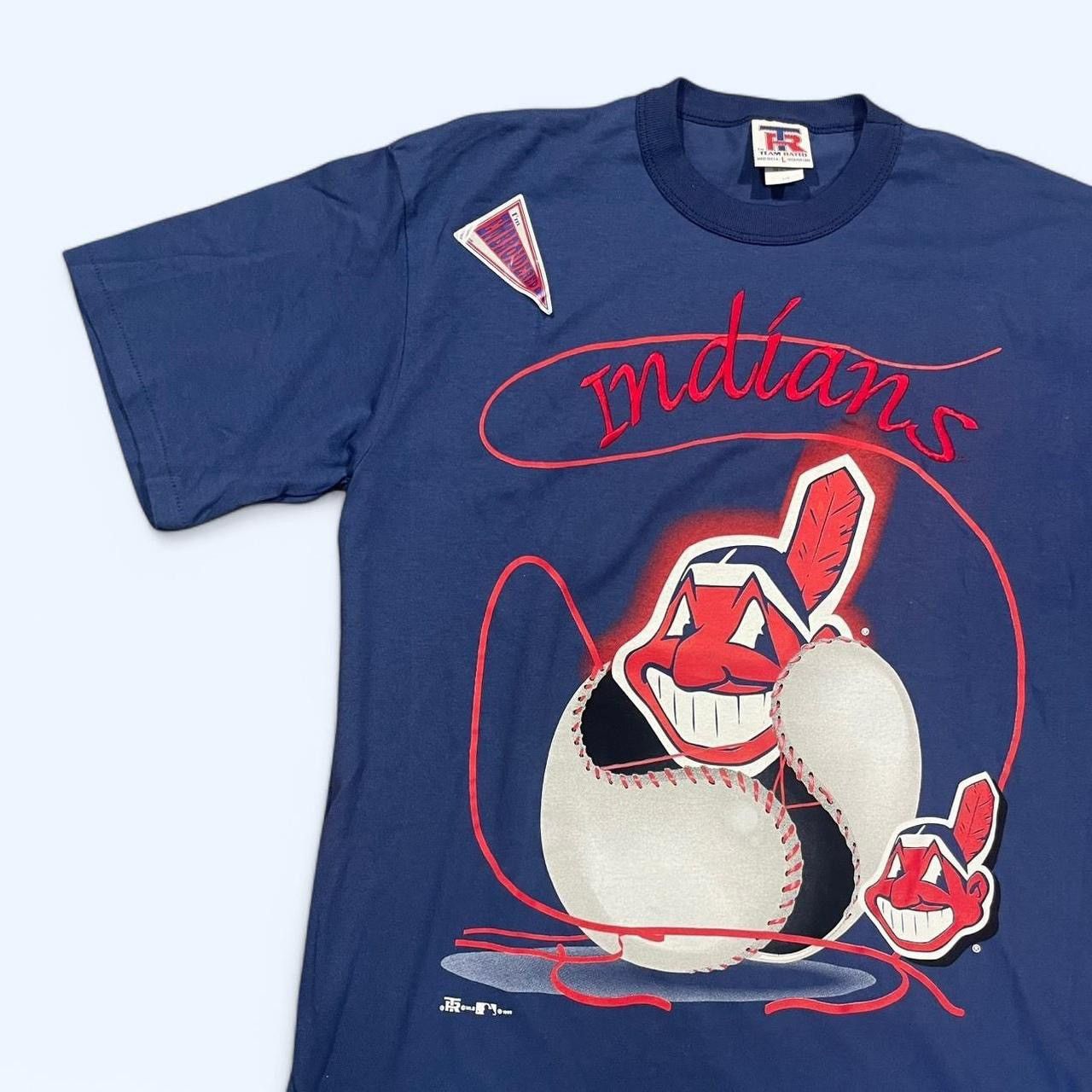 MLB × Vintage DSNWT Vintage 1995 Cleveland Indians Baseball T-Shirt Size US L / EU 52-54 / 3 - 2 Thumbnail