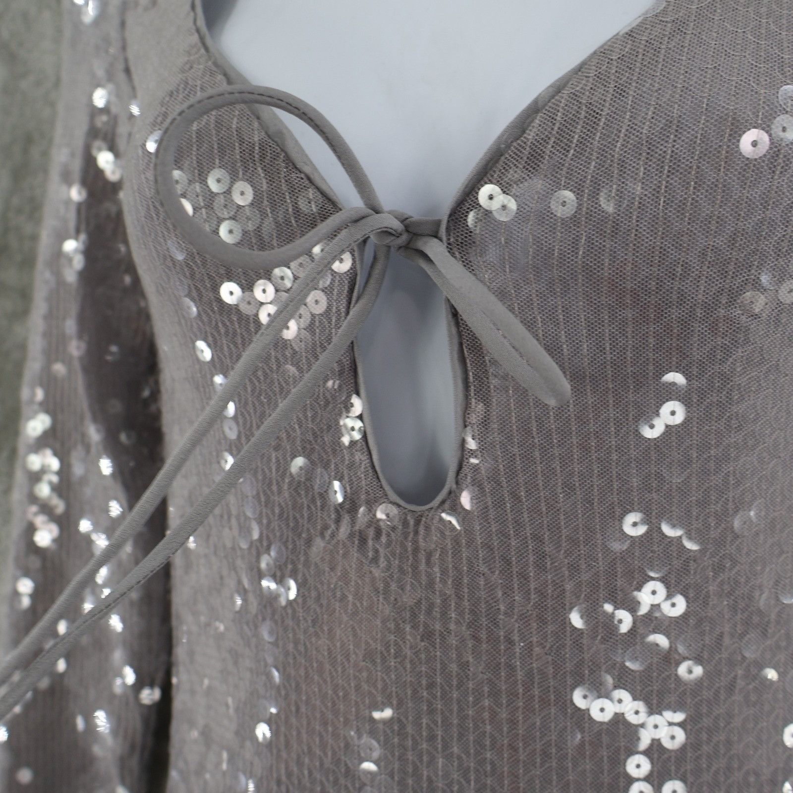 Other BARDOT Verona Low-Back Sequin Maxi Dress Womens 2 Gray Size XS / US 0-2 / IT 36-38 - 4 Thumbnail