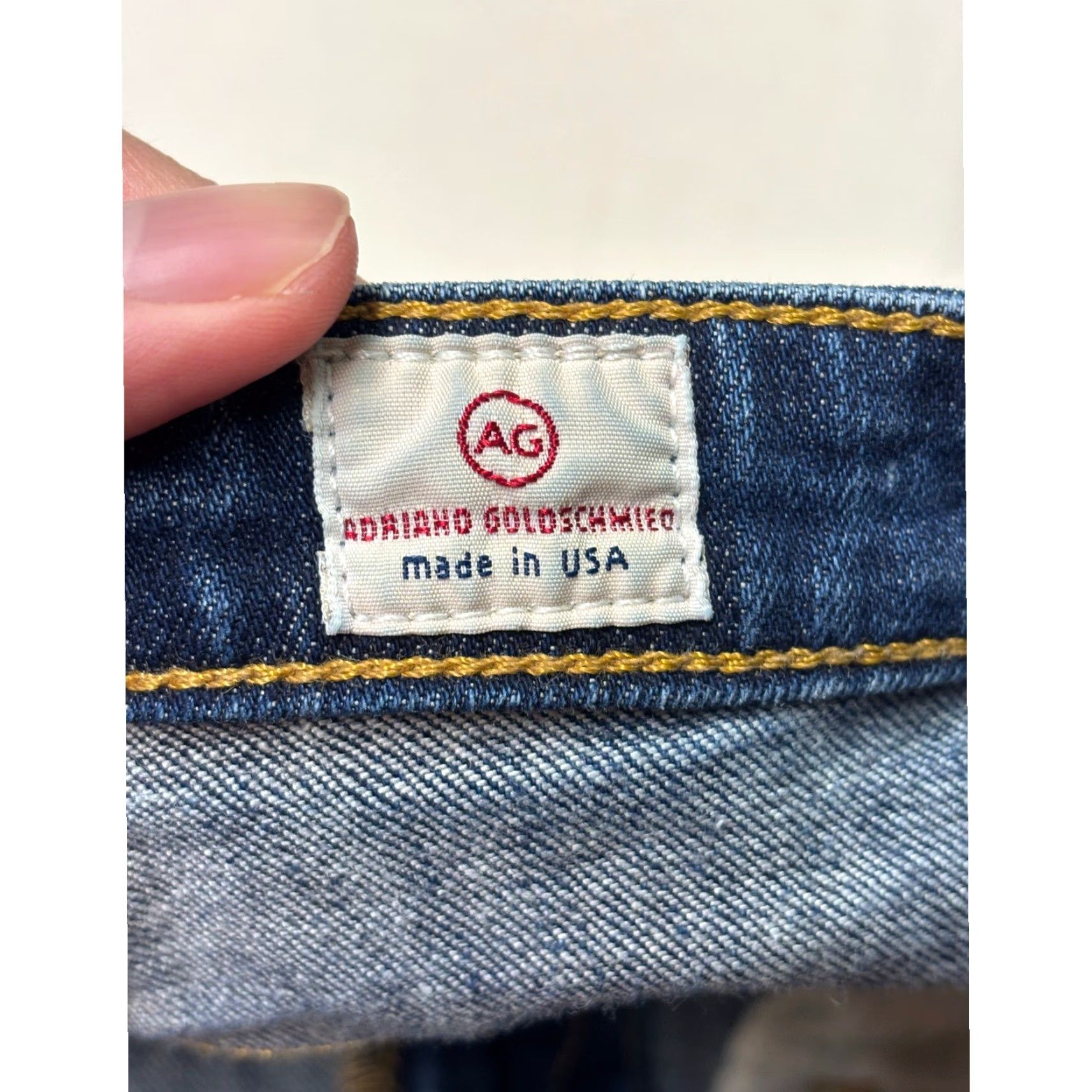 Vintage AG Adriano Goldschmied Stilt Jeans Blue Wash 29R L29 Made USA Slim Straight 5-Pocket Cotton Blend Stretch Womens Denim Size 24" / US 00 / IT 34 - 5 Thumbnail