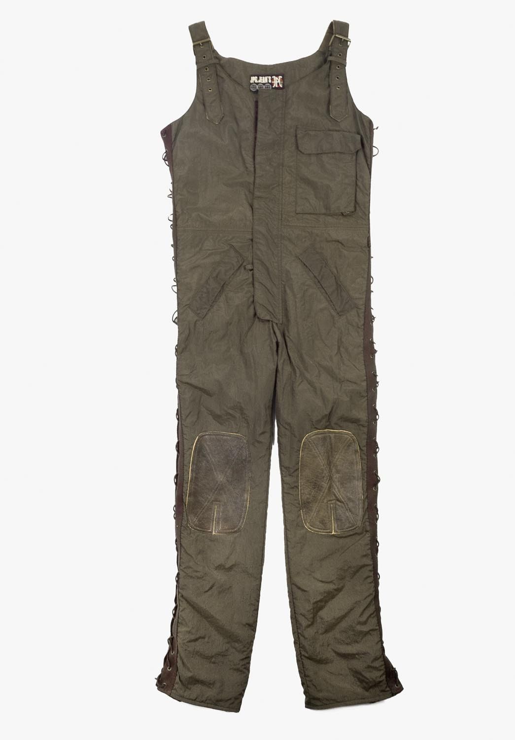image of Jean Paul Gaultier Vintage Overall With Waistbag Pants in Khaki, Men's (Size 32)
