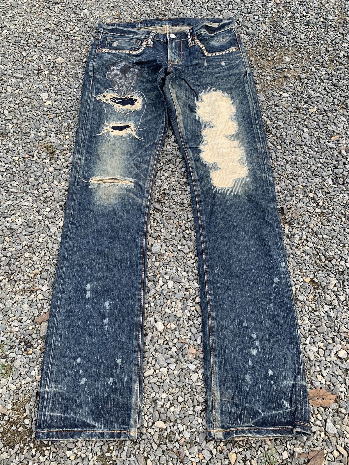 Kapital RARE EDWIN STUDDED PUNK STYLE LIKE HYSTERIC GLAMOUR DENIM Size US 31 - 2 Thumbnail