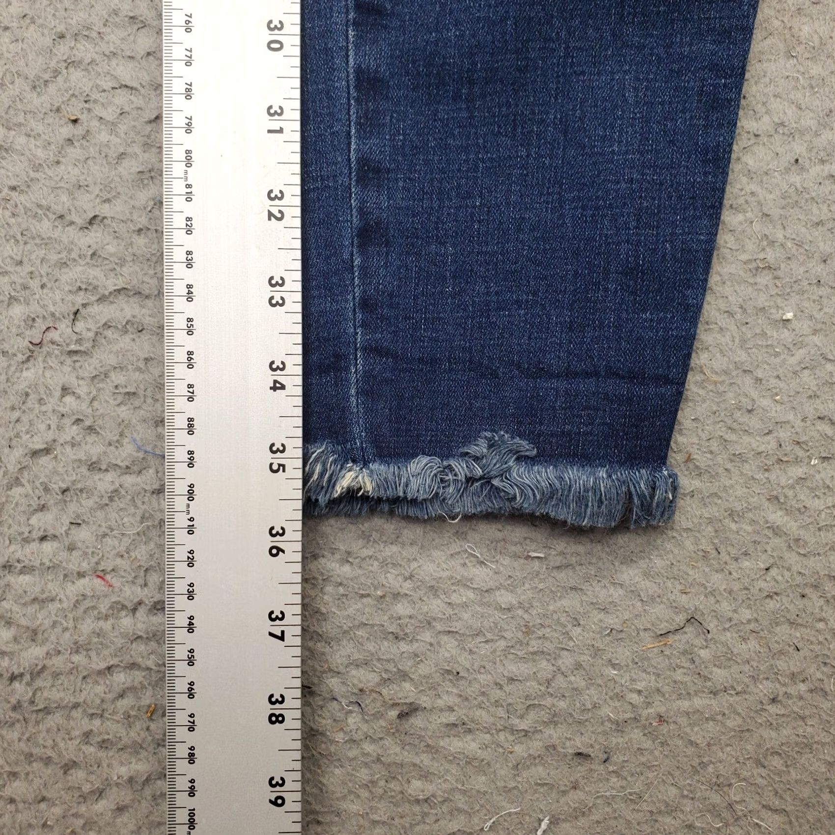 Lucky Brand Lucky Brand Ava Skinny Jeans Womens Size 6 Navy Denim Whiskered Frayed Hem 26 Inseam Regular 29 Waist Pockets Stretch Denim Size 28" / US 6 / IT 42 - 3 Thumbnail