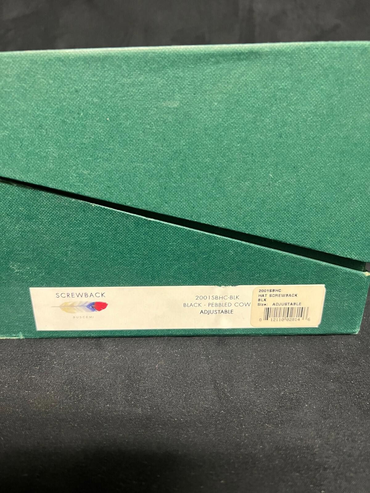 Buscemi BUSCEMI SCREWBACK CAP 2001SBHC PEBBLED COW LEATHER BLACK HAT Size ONE SIZE - 13 Thumbnail